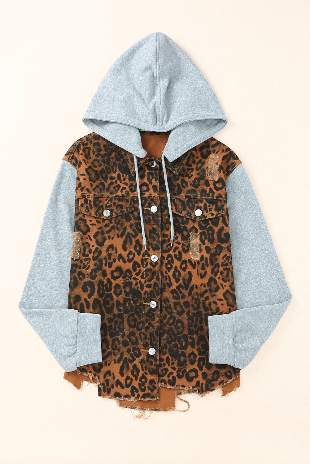 Ripped Hooded Denim Jacket Outfit