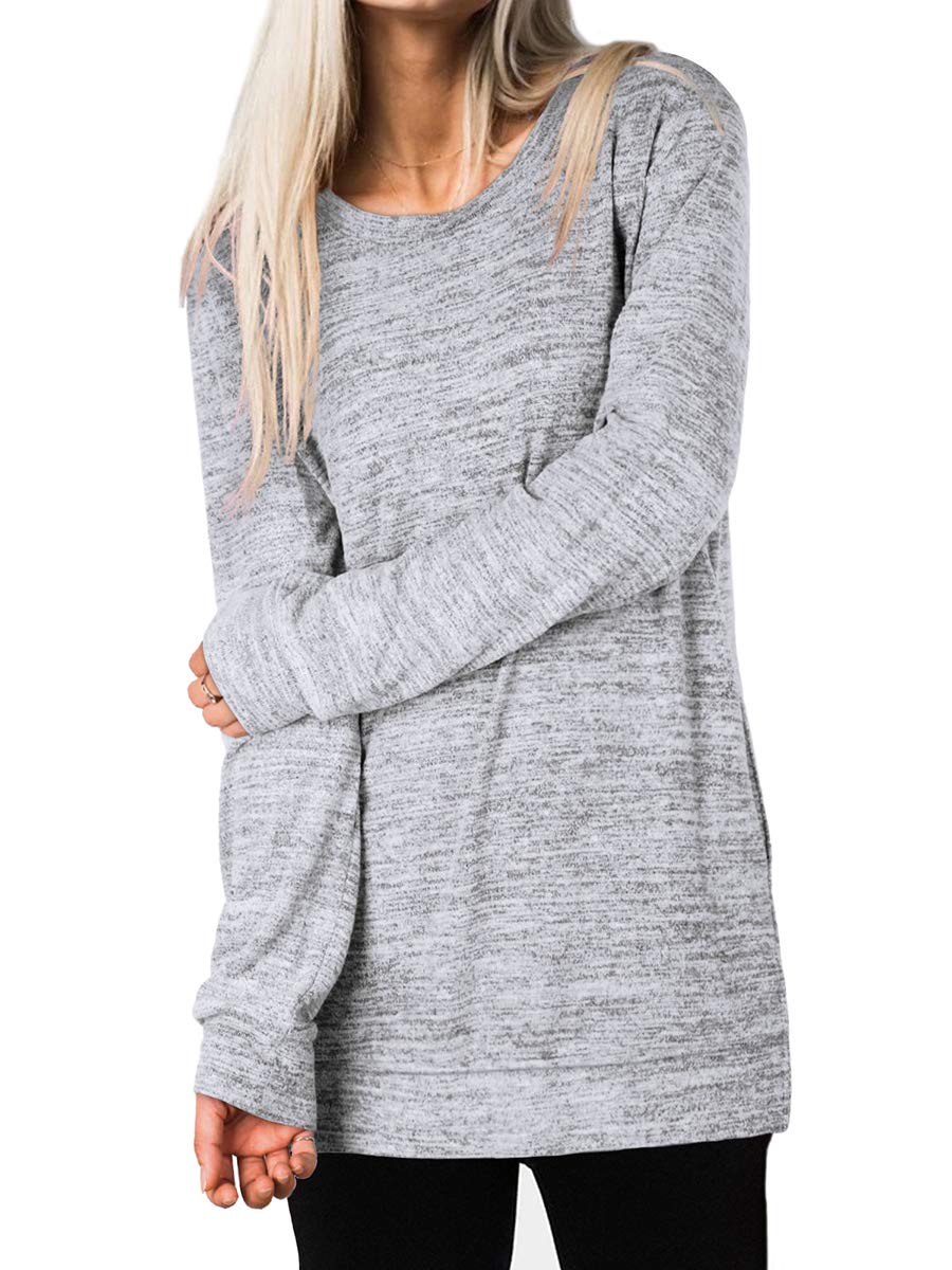 Womens Casual Sweatshirts Long Sleeve Shirts Oversized With Pocket Tunic Tops