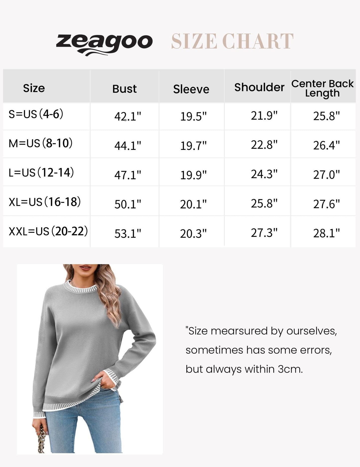 Womens Crewneck Pullover Sweater Long Sleeve Knit Side Slit