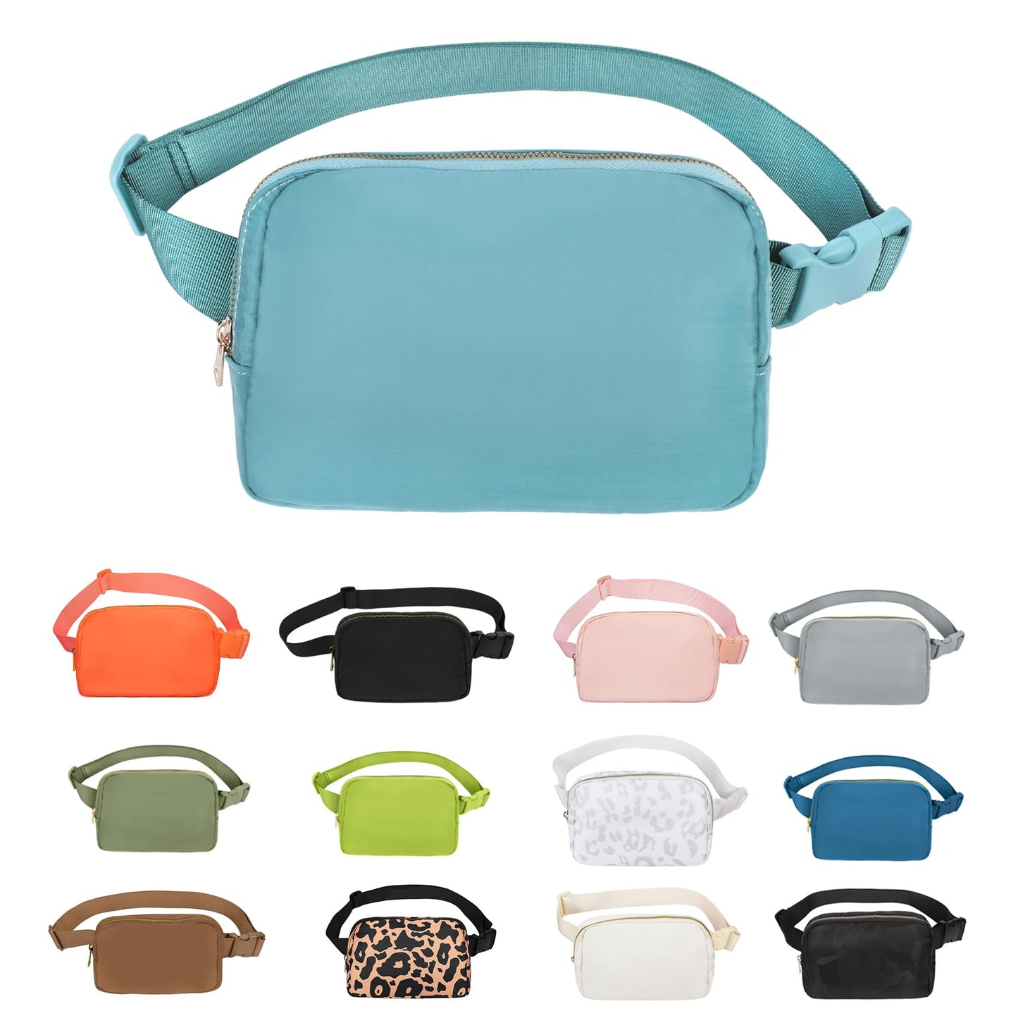 VOROLO Fanny Pack Christmas Gift For Women And Men Crossbody Bag Belt Bag Bum Bag with Adjustable Strap for Sports Black