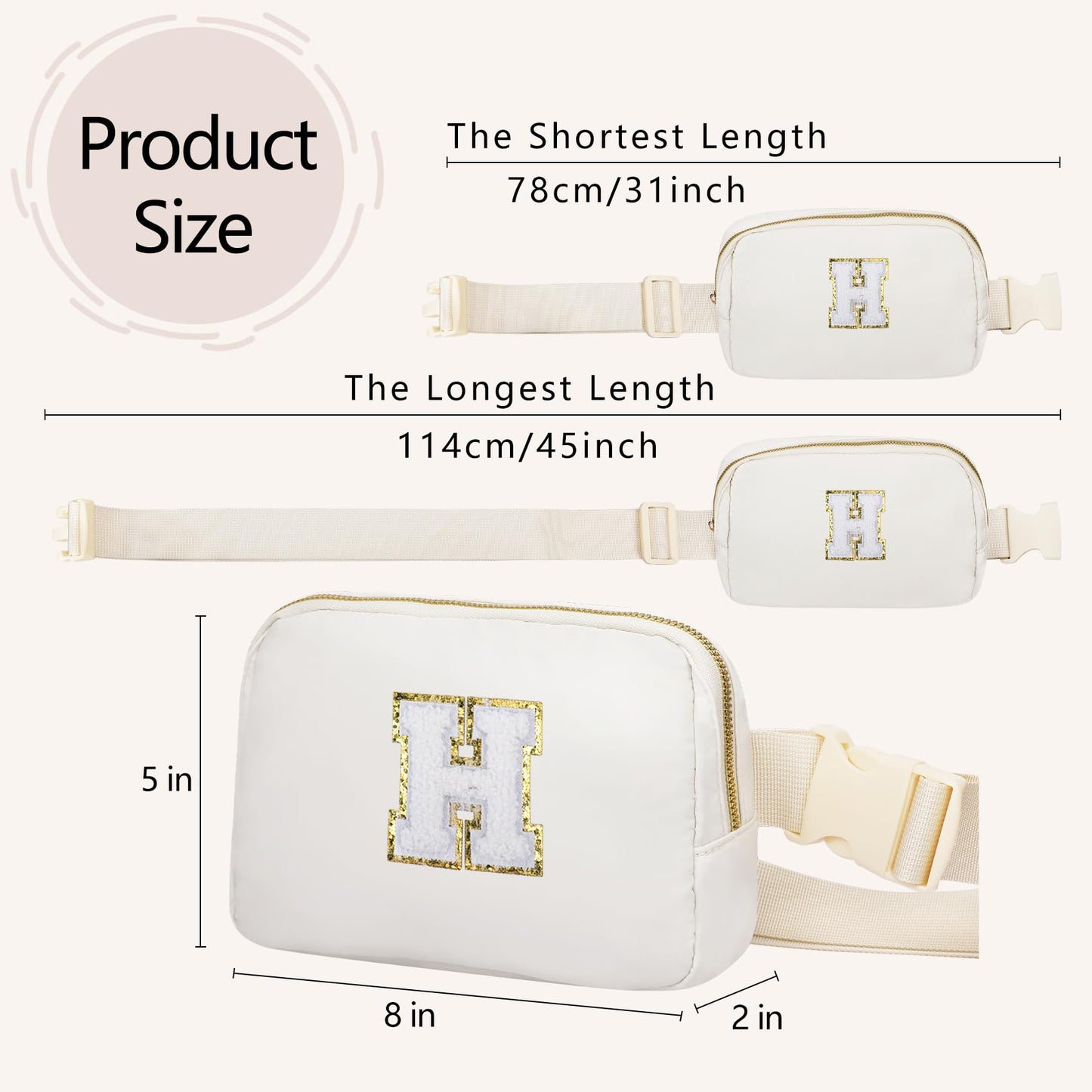 VOROLO Fanny Pack Christmas Gift For Women And Men Crossbody Bag Belt Bag Bum Bag with Adjustable Strap for Sports Black