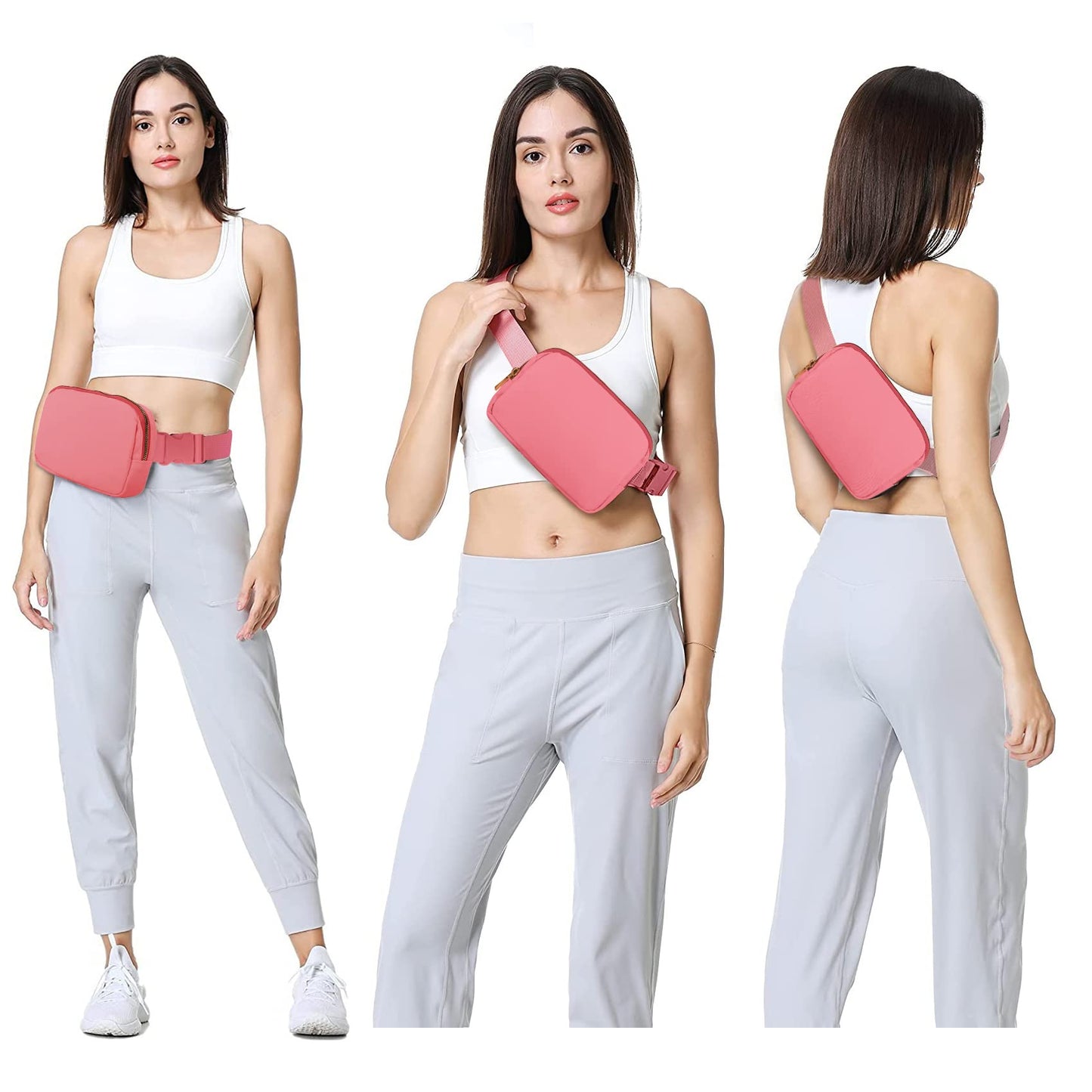 VOROLO Fanny Pack Christmas Gift For Women And Men Crossbody Bag Belt Bag Bum Bag with Adjustable Strap for Sports Black