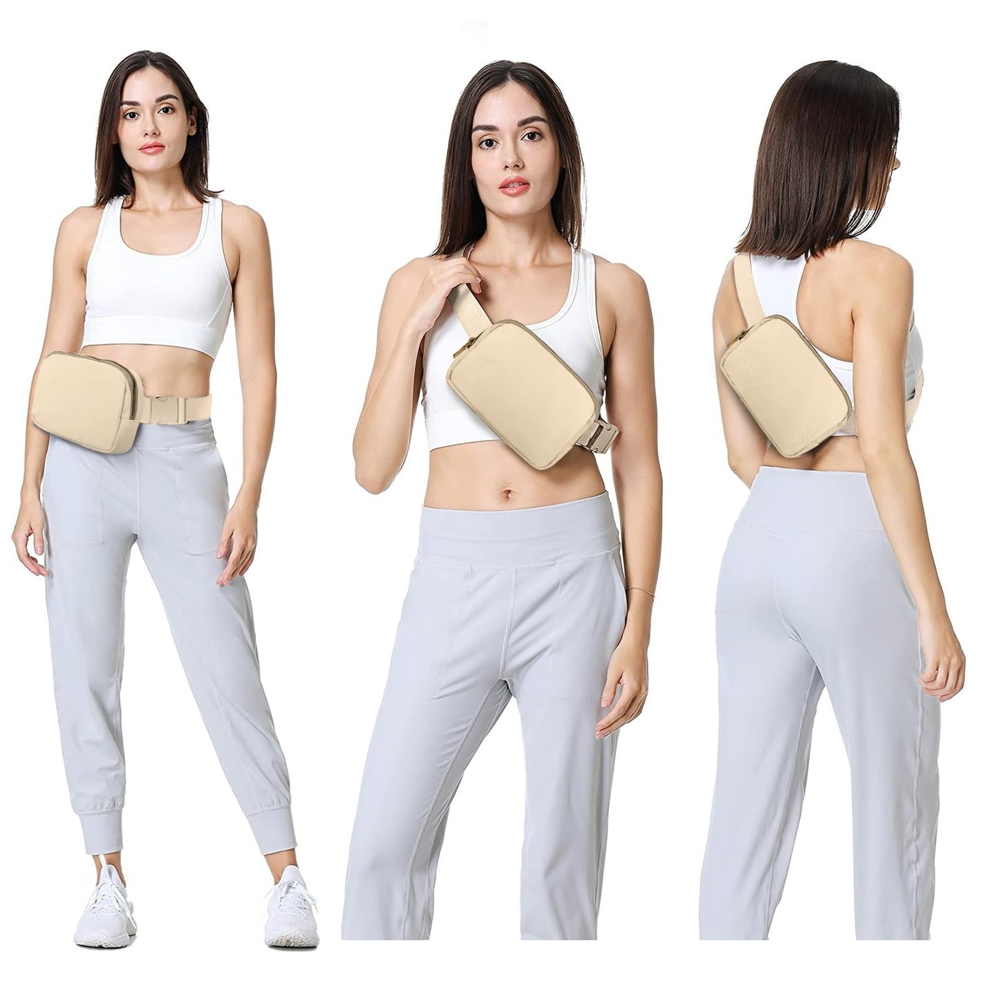 VOROLO Fanny Pack Christmas Gift For Women And Men Crossbody Bag Belt Bag Bum Bag with Adjustable Strap for Sports Black