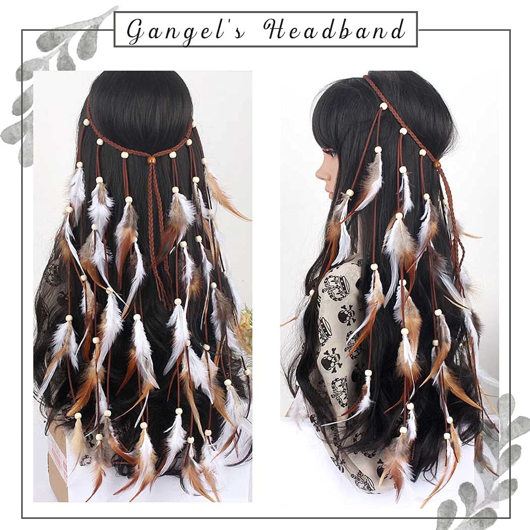 Bohemian Feather Hairband Feather Tassel Rope
