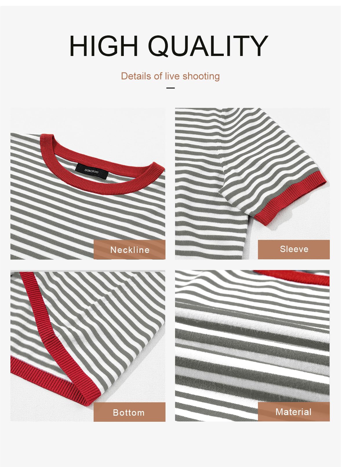 Womens Tops CasualCrewneck Short Sleeve Striped Color Block Knit Trendy Pullover Sweaters