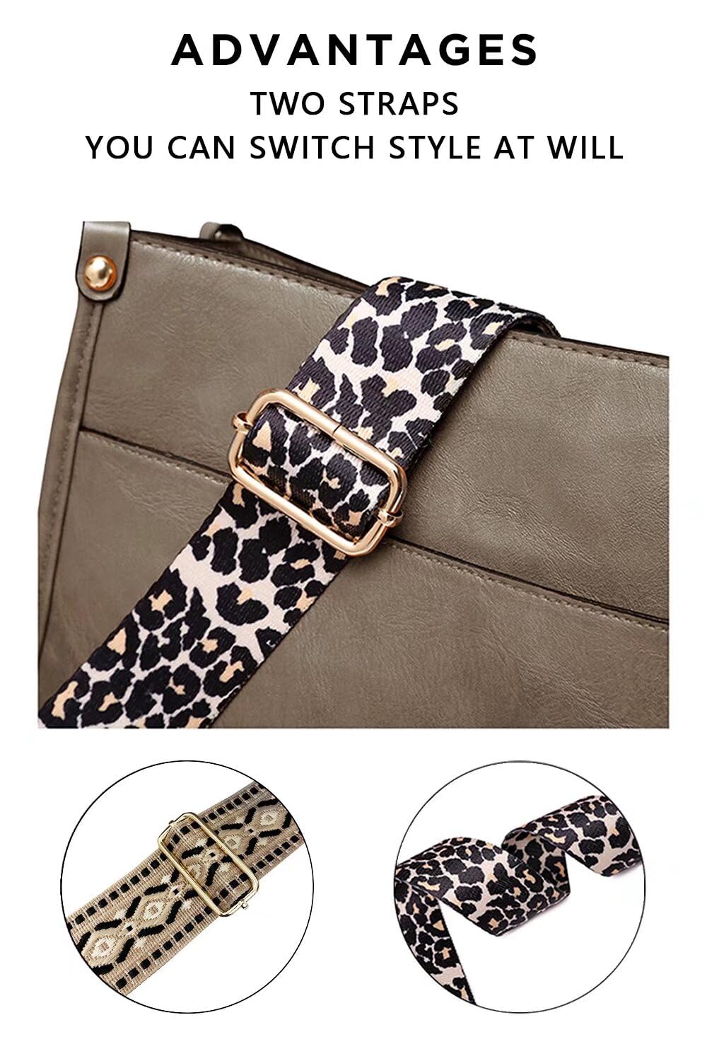 Vegan Leather Crossbody Bags for Women, Crossbody Purse with Guitar Strap Zipped Pockets Handbag