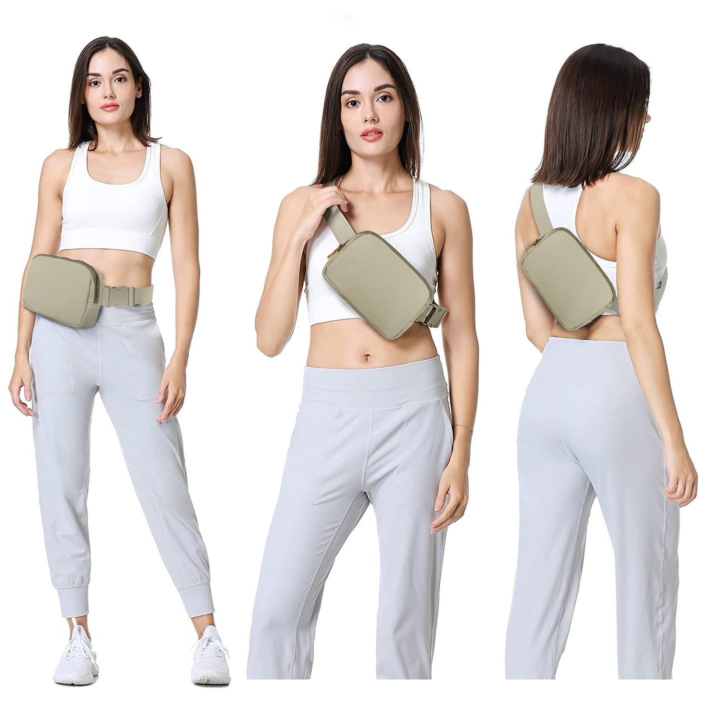 VOROLO Fanny Pack Christmas Gift For Women And Men Crossbody Bag Belt Bag Bum Bag with Adjustable Strap for Sports Black