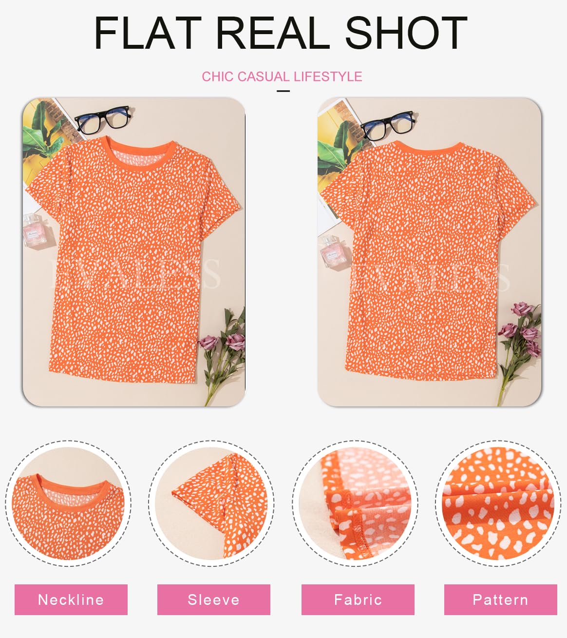 Womens Casual Polka Dot Tops Crewneck Short Sleeve T Shirts Fashion 2024 Spring Summer Loose Fit Shirts
