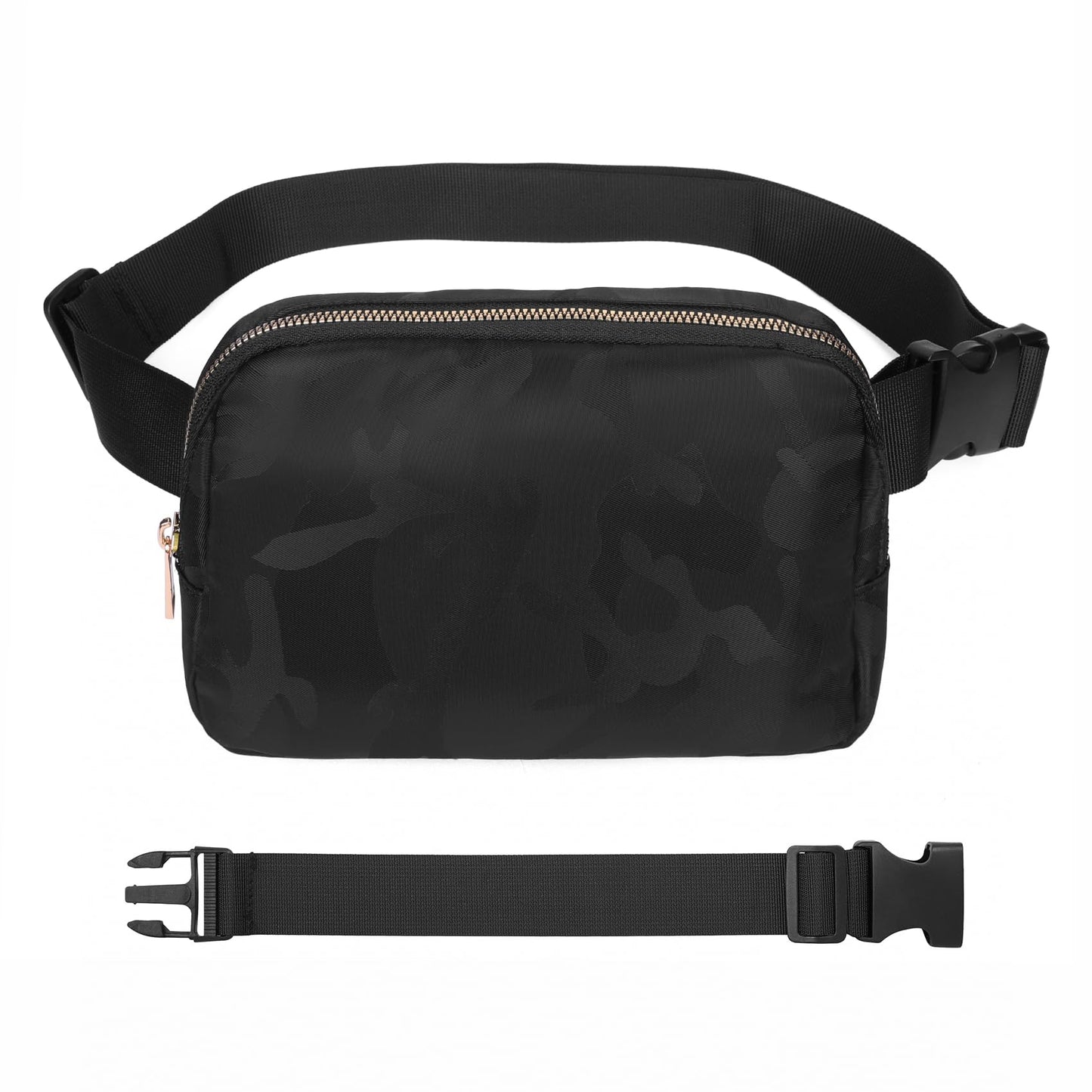 VOROLO Fanny Pack Christmas Gift For Women And Men Crossbody Bag Belt Bag Bum Bag with Adjustable Strap for Sports Black