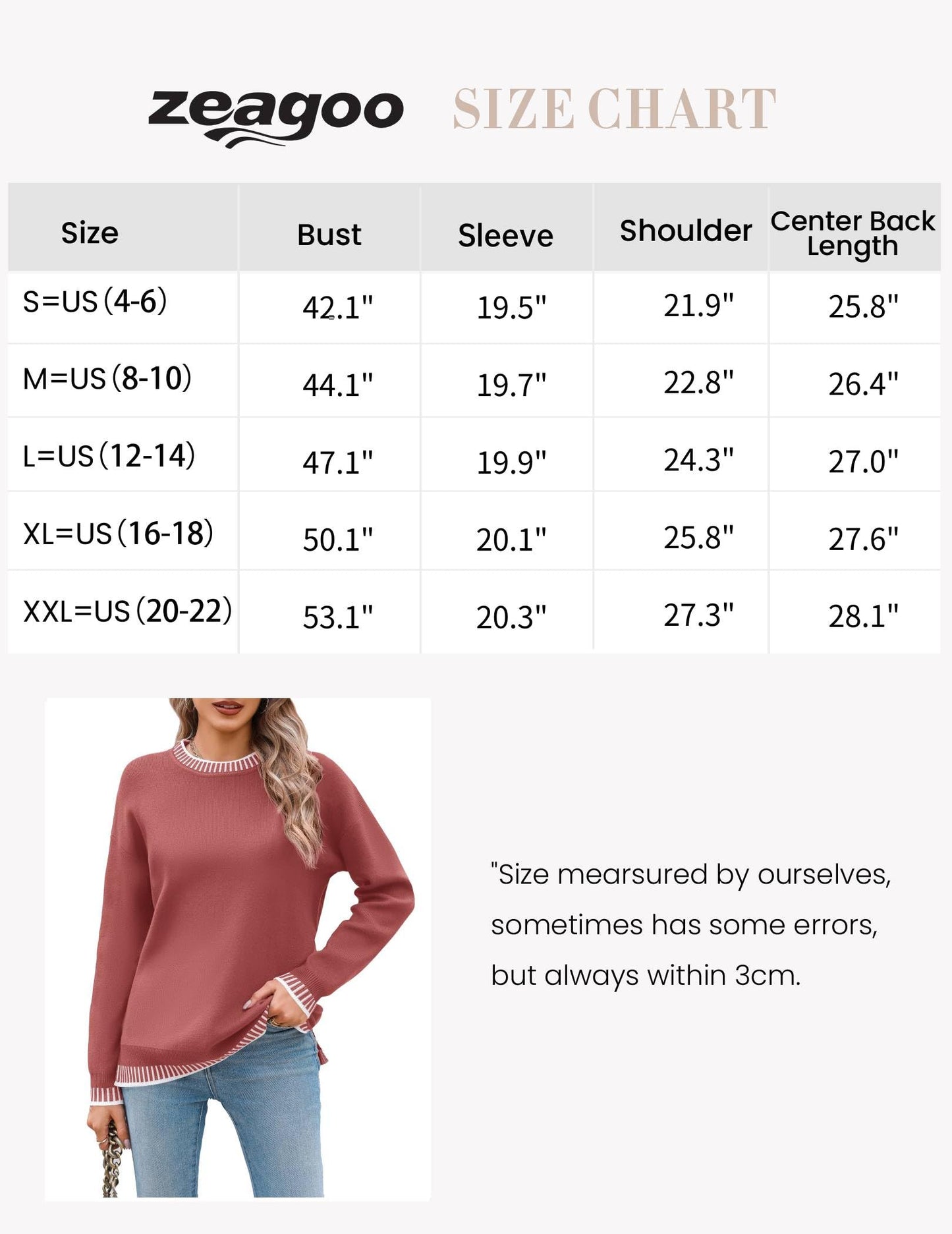 Womens Crewneck Pullover Sweater Long Sleeve Knit Side Slit