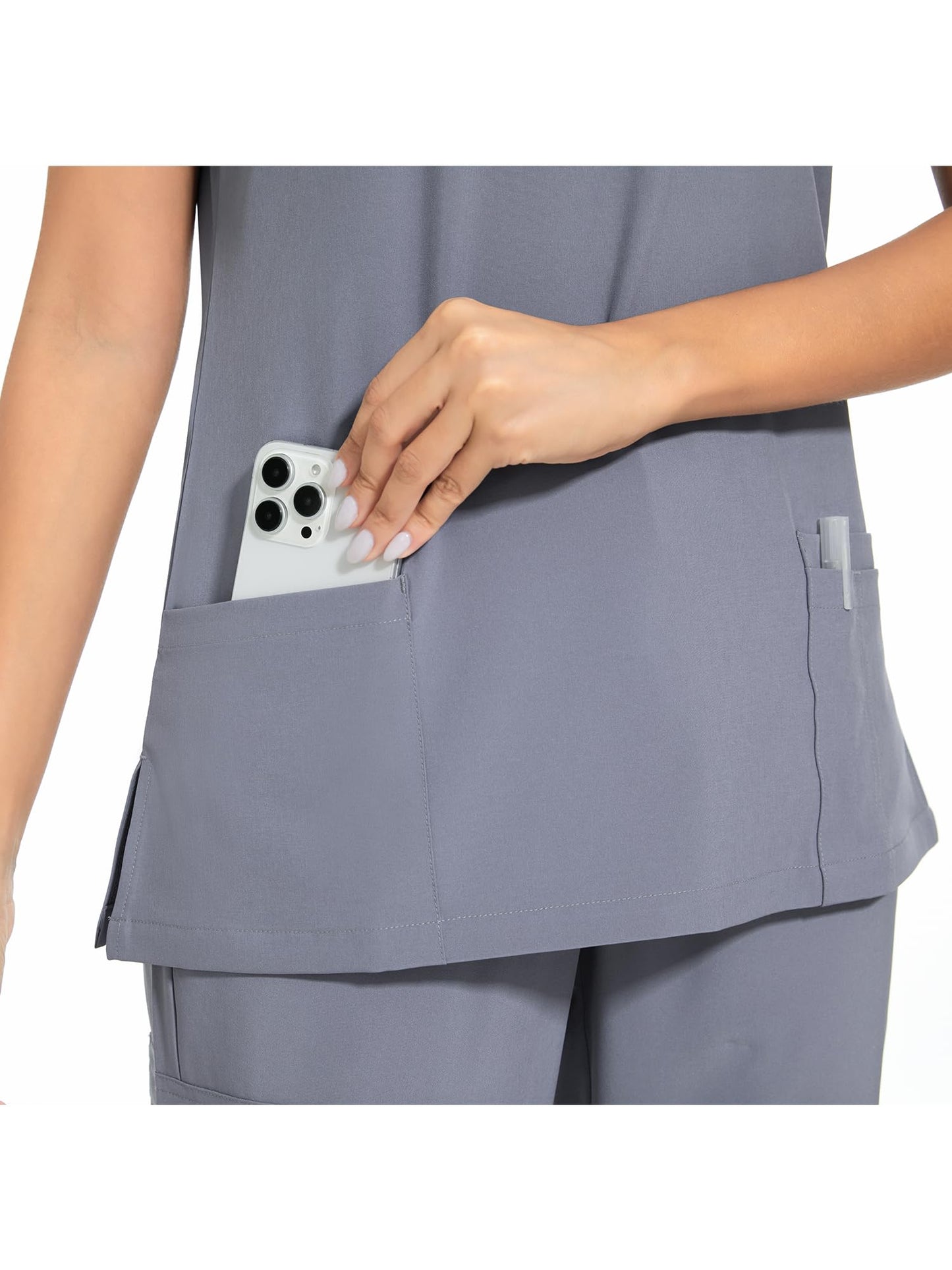 COZYFIT Scrub Tops for Woman - Soft Stretch, V-Neck Top Scrubs with 3 Pockets, Easy Care for Women