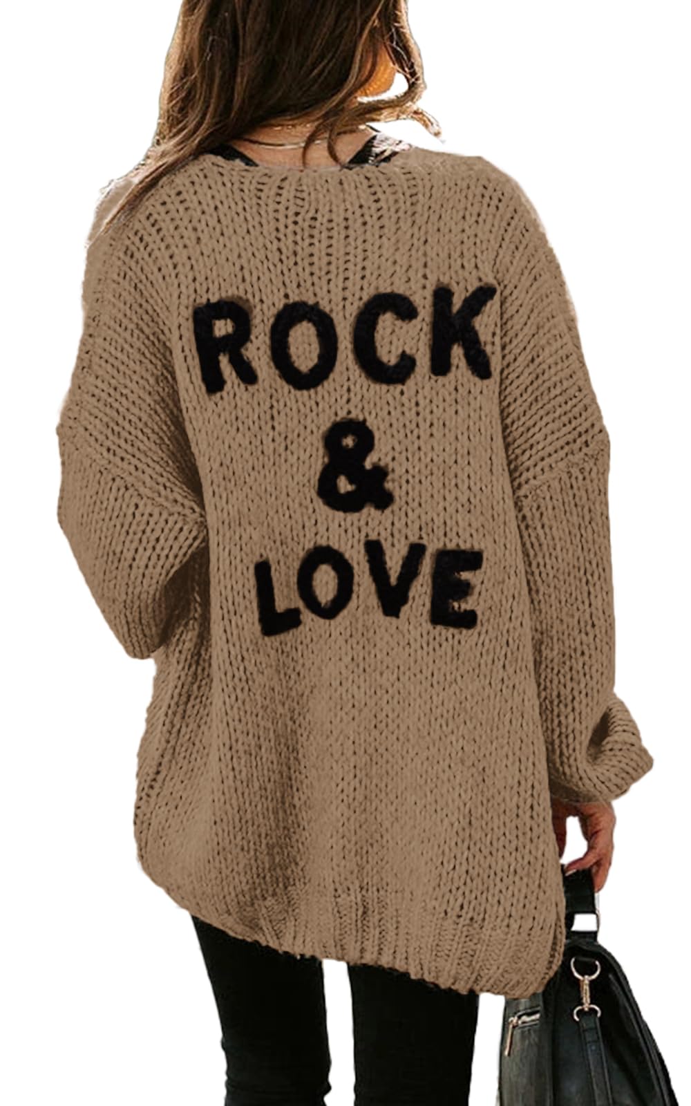 PRETTYGARDEN Women's Long Sleeve Open Front Knit Cardigans Sweaters Soft Loose Draped Coat Outerwear