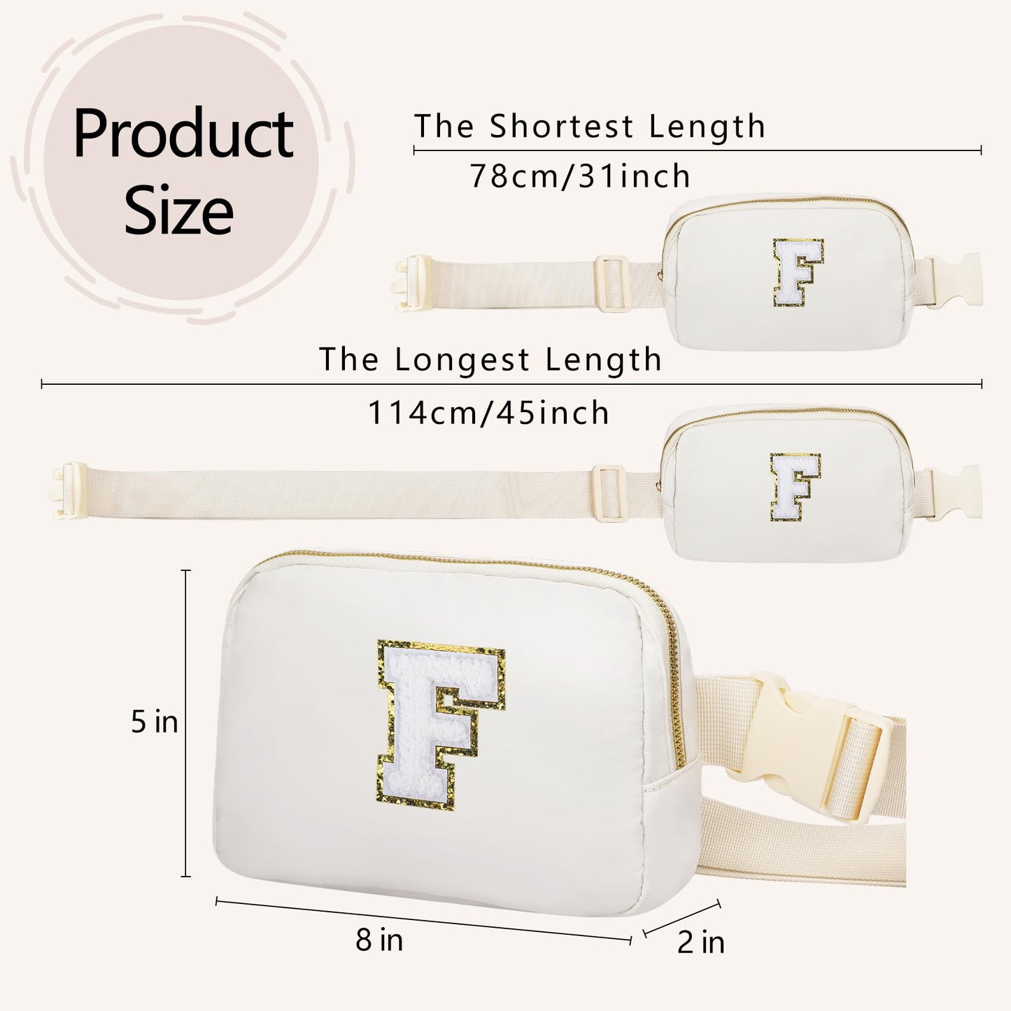 VOROLO Fanny Pack Christmas Gift For Women And Men Crossbody Bag Belt Bag Bum Bag with Adjustable Strap for Sports Black