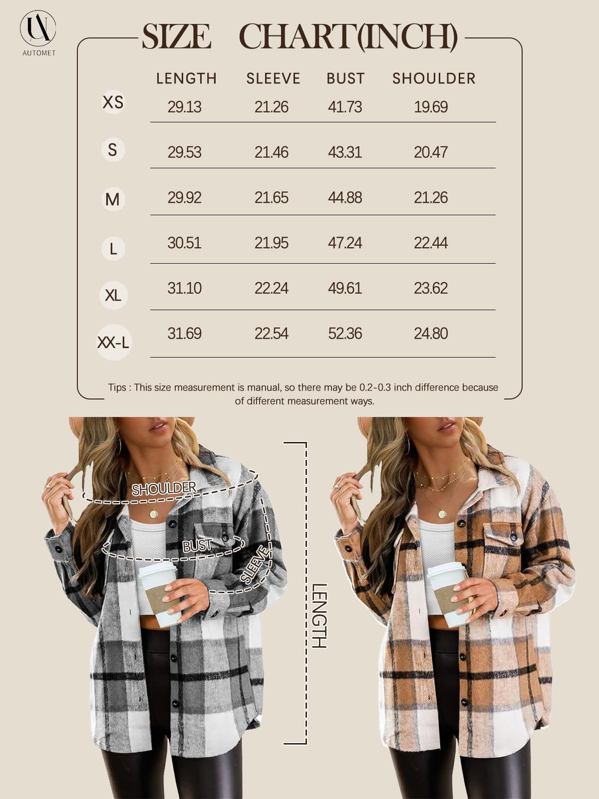 Womens Fall Outfits Fashion Clothes Shackets Flannel Plaid Button Down Long Sleeve Shirts Jackets 2024