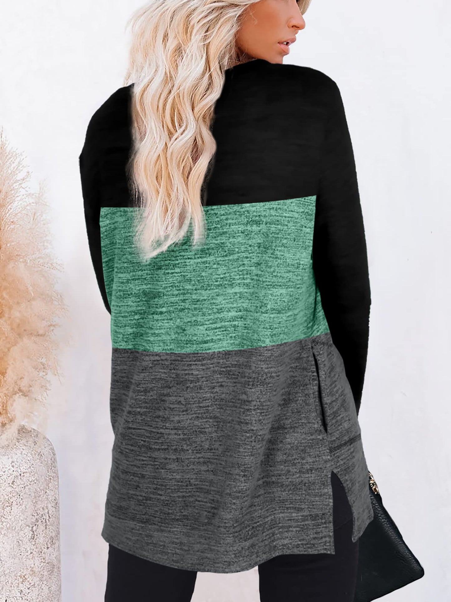 Womens Casual Sweatshirts Long Sleeve Shirts Oversized With Pocket Tunic Tops