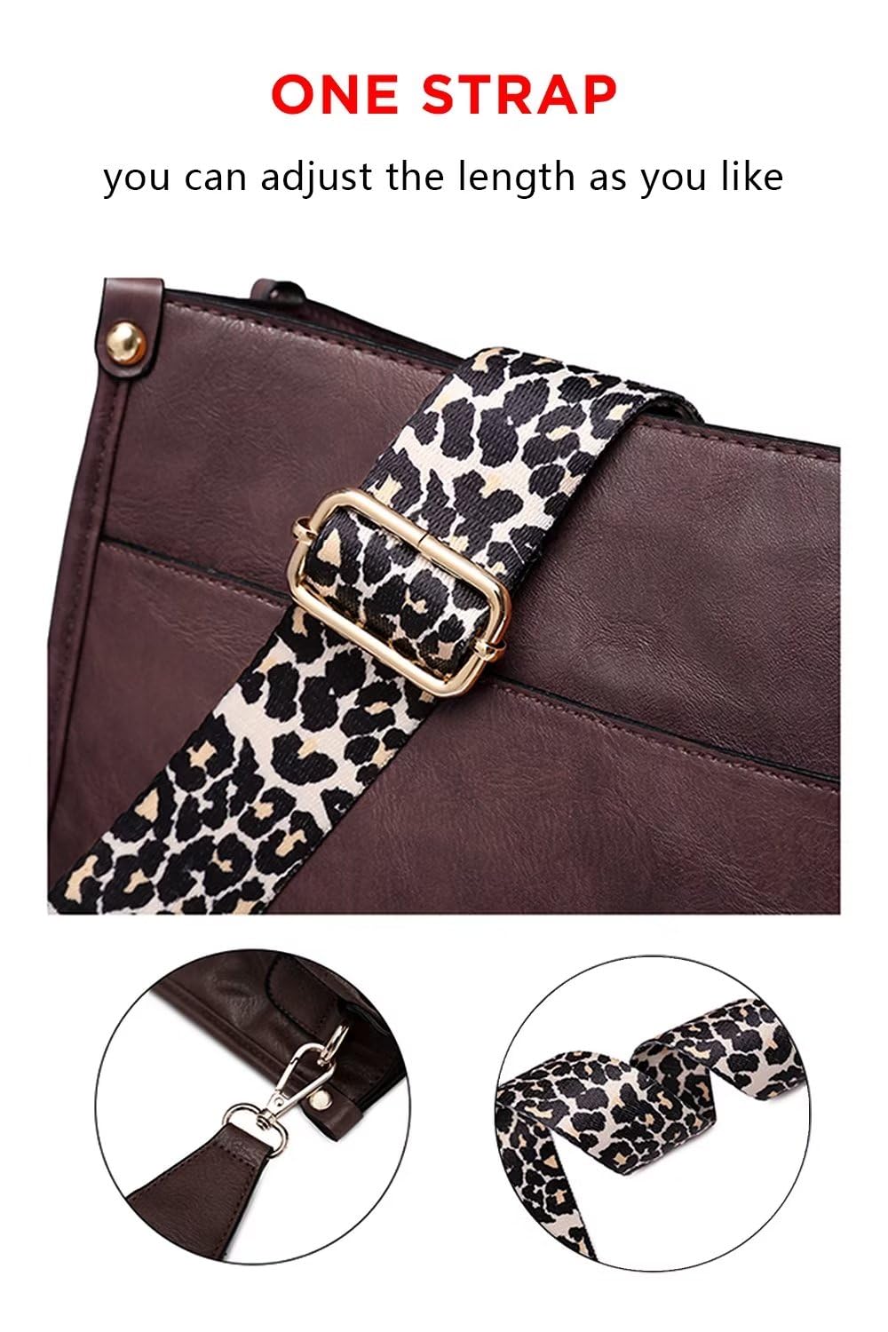 Vegan Leather Crossbody Bags for Women, Crossbody Purse with Guitar Strap Zipped Pockets Handbag