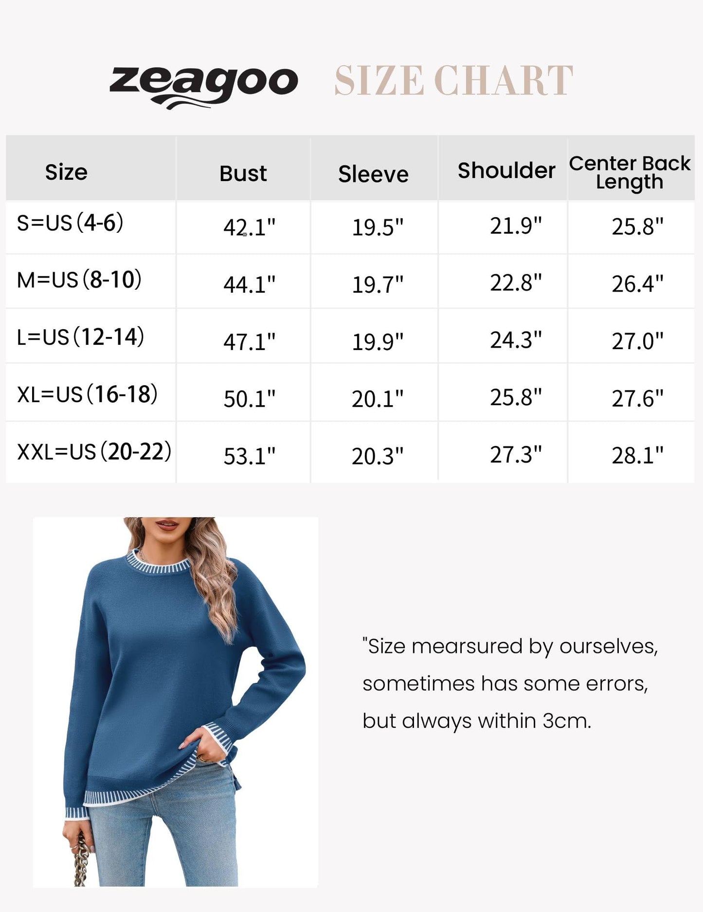 Womens Crewneck Pullover Sweater Long Sleeve Knit Side Slit
