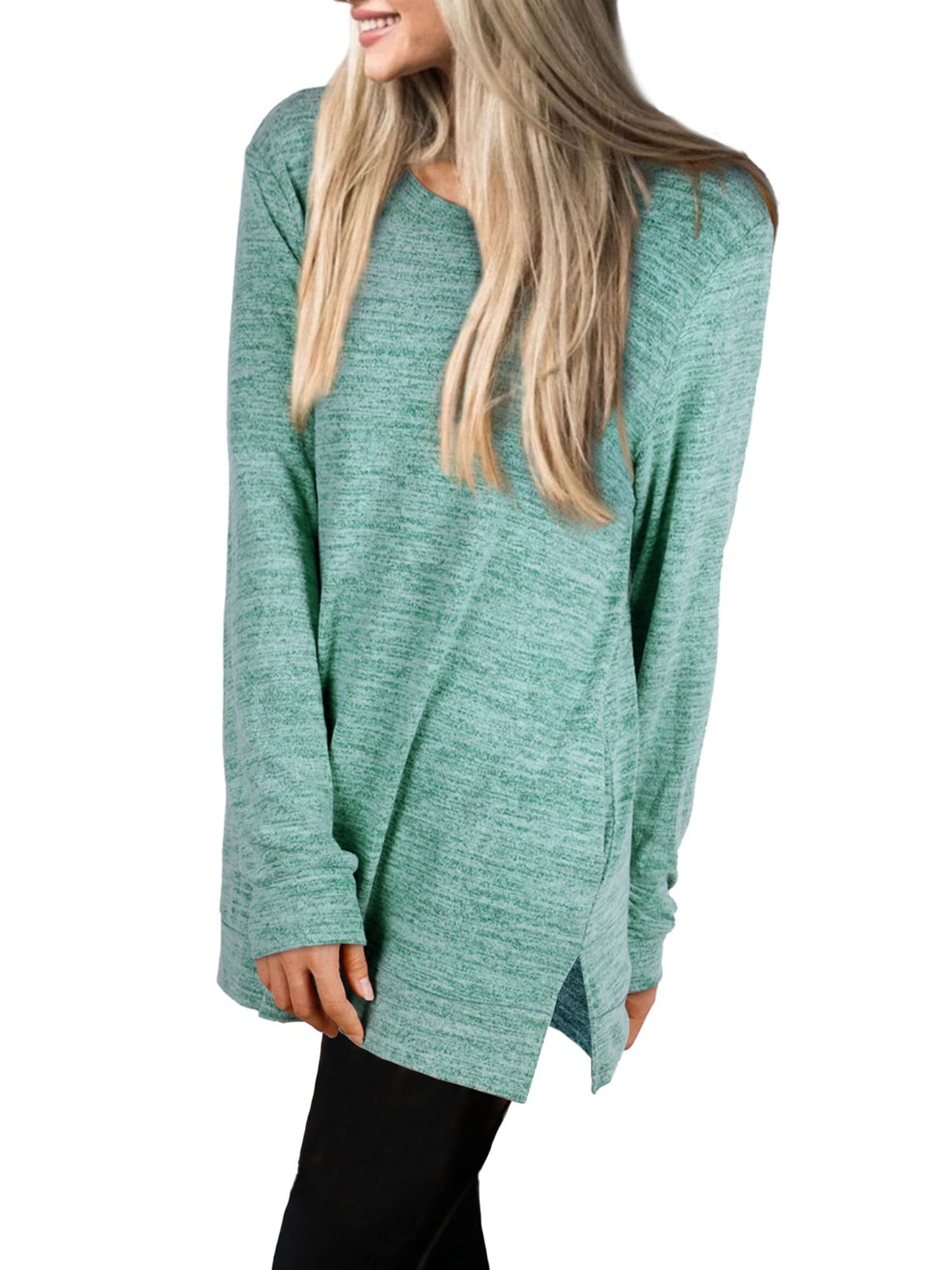 Womens Casual Sweatshirts Long Sleeve Shirts Oversized With Pocket Tunic Tops