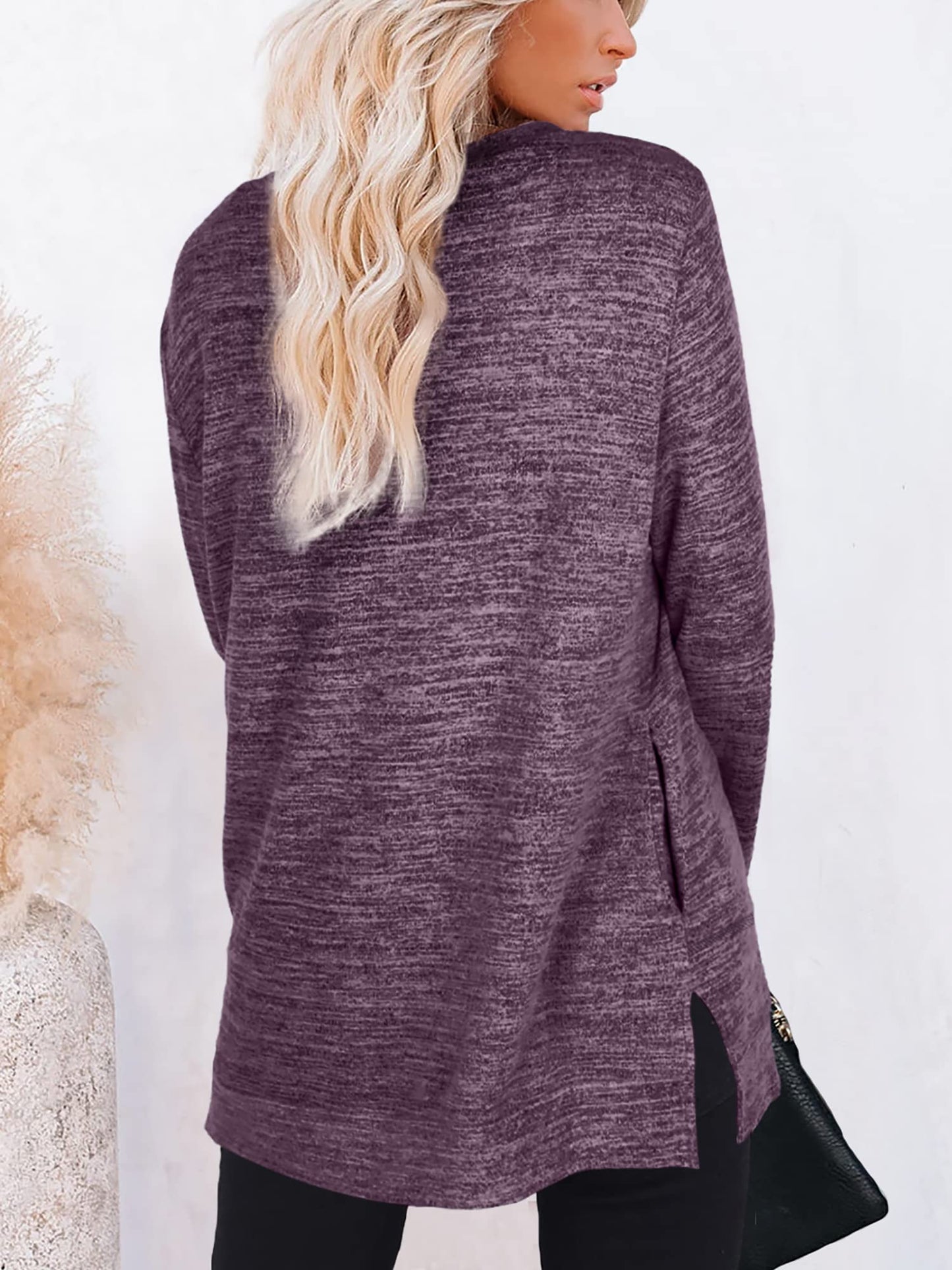 Womens Casual Sweatshirts Long Sleeve Shirts Oversized With Pocket Tunic Tops