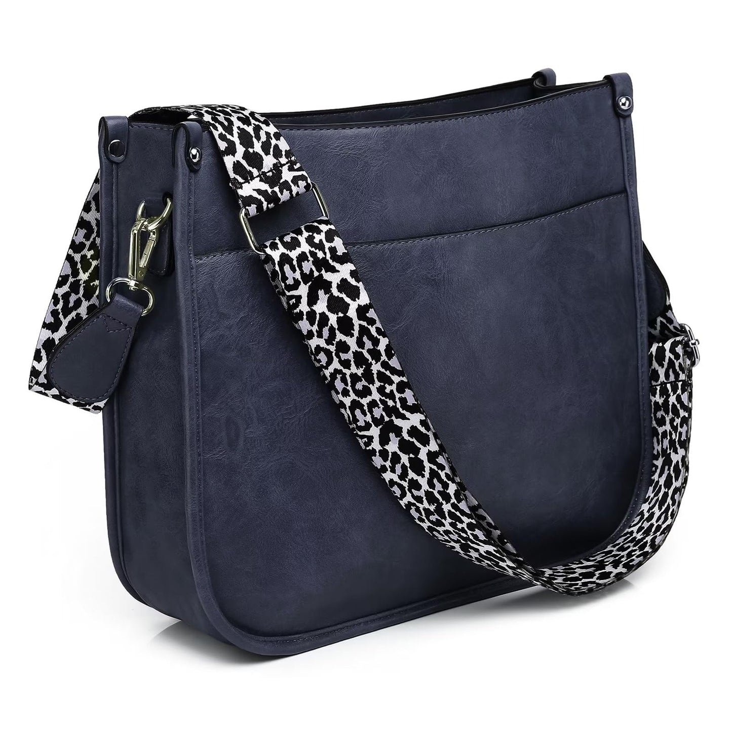 Vegan Leather Crossbody Bags for Women, Crossbody Purse with Guitar Strap Zipped Pockets Handbag