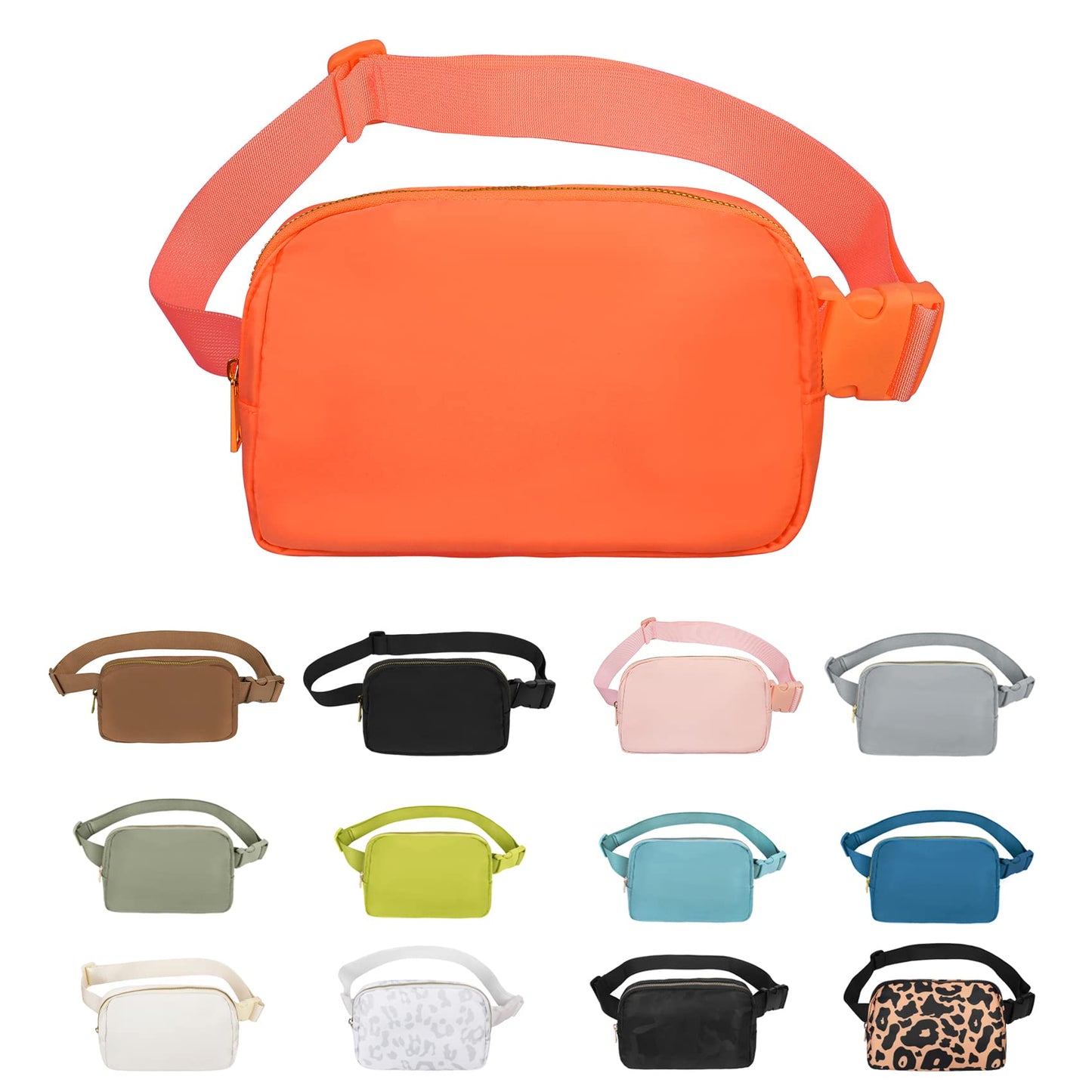 VOROLO Fanny Pack Christmas Gift For Women And Men Crossbody Bag Belt Bag Bum Bag with Adjustable Strap for Sports Black