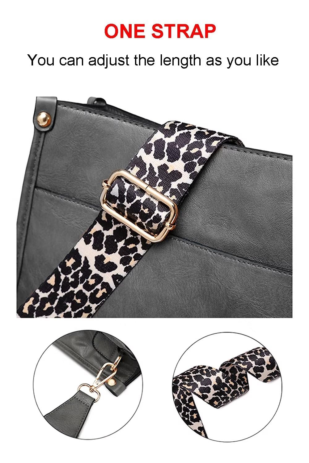 Vegan Leather Crossbody Bags for Women, Crossbody Purse with Guitar Strap Zipped Pockets Handbag