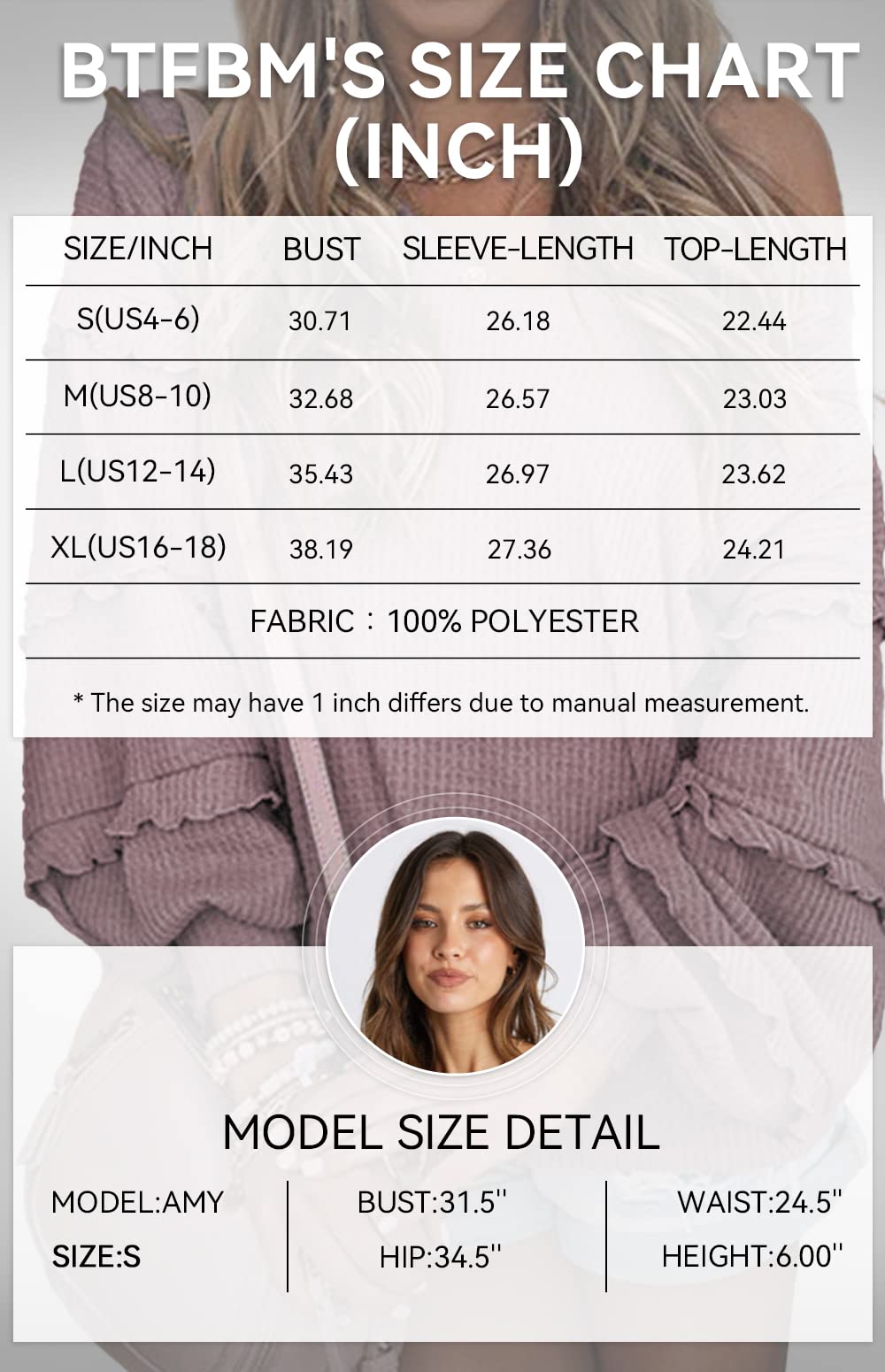 Women’s V Neck Long Sleeve Blouse Loose Fit Tunics Ruffles Off Shoulder Waffle Knit Solid Color Tops
