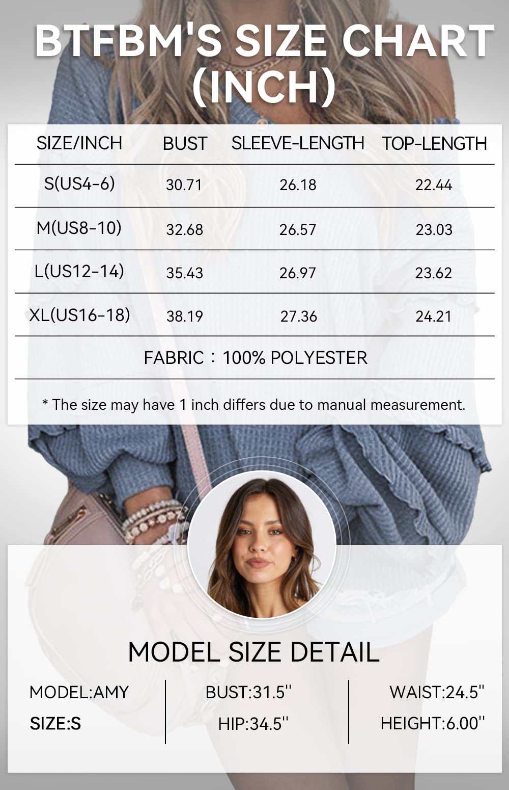 Women’s V Neck Long Sleeve Blouse Loose Fit Tunics Ruffles Off Shoulder Waffle Knit Solid Color Tops