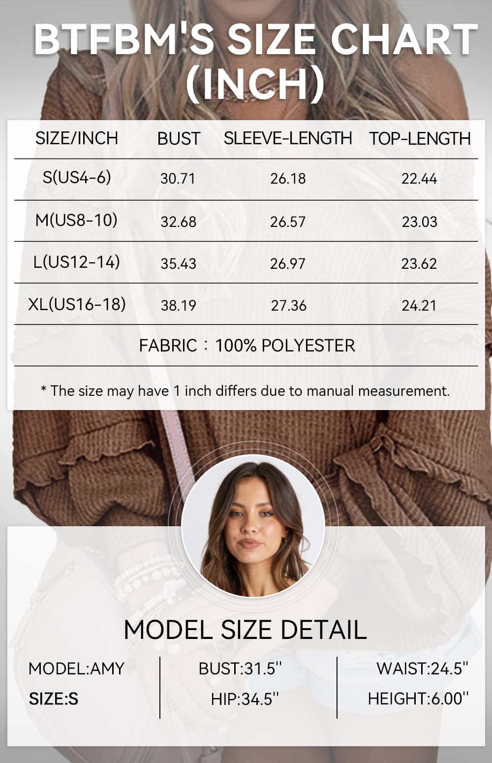 Women’s V Neck Long Sleeve Blouse Loose Fit Tunics Ruffles Off Shoulder Waffle Knit Solid Color Tops