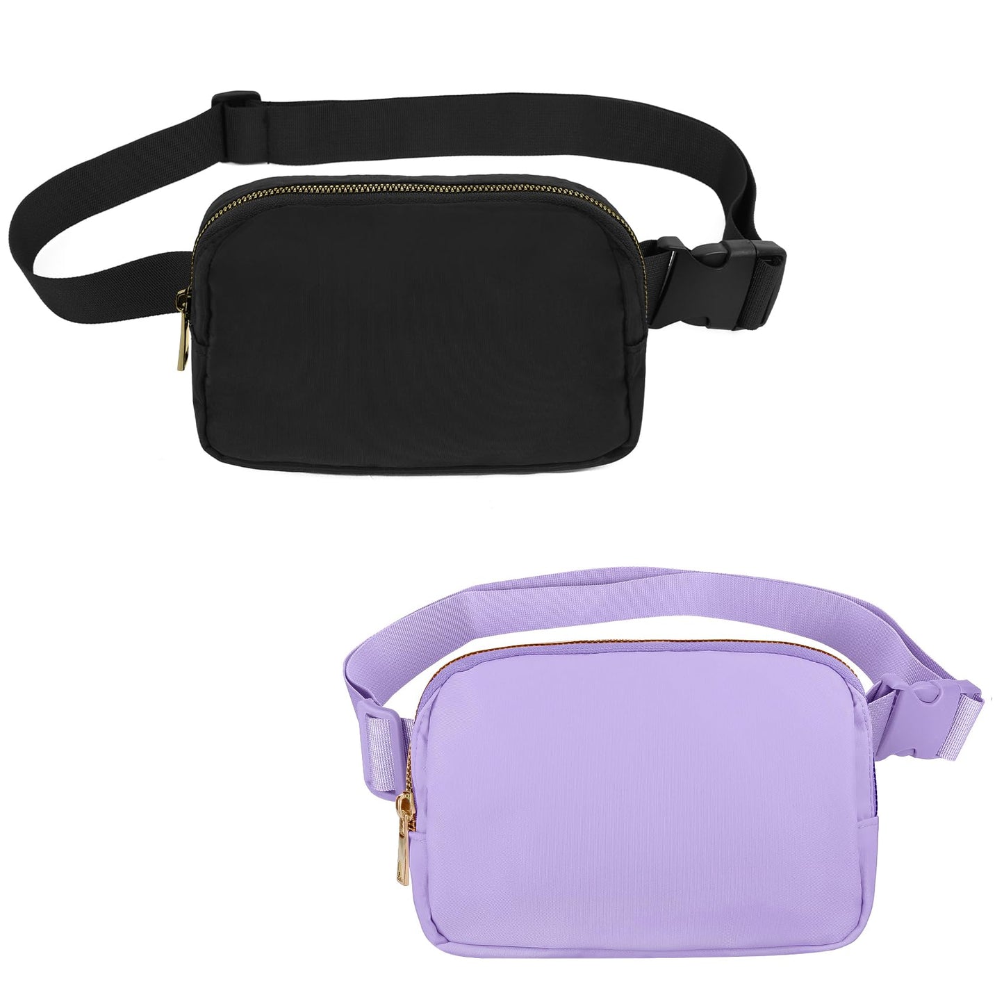 VOROLO Fanny Pack Christmas Gift For Women And Men Crossbody Bag Belt Bag Bum Bag with Adjustable Strap for Sports Black