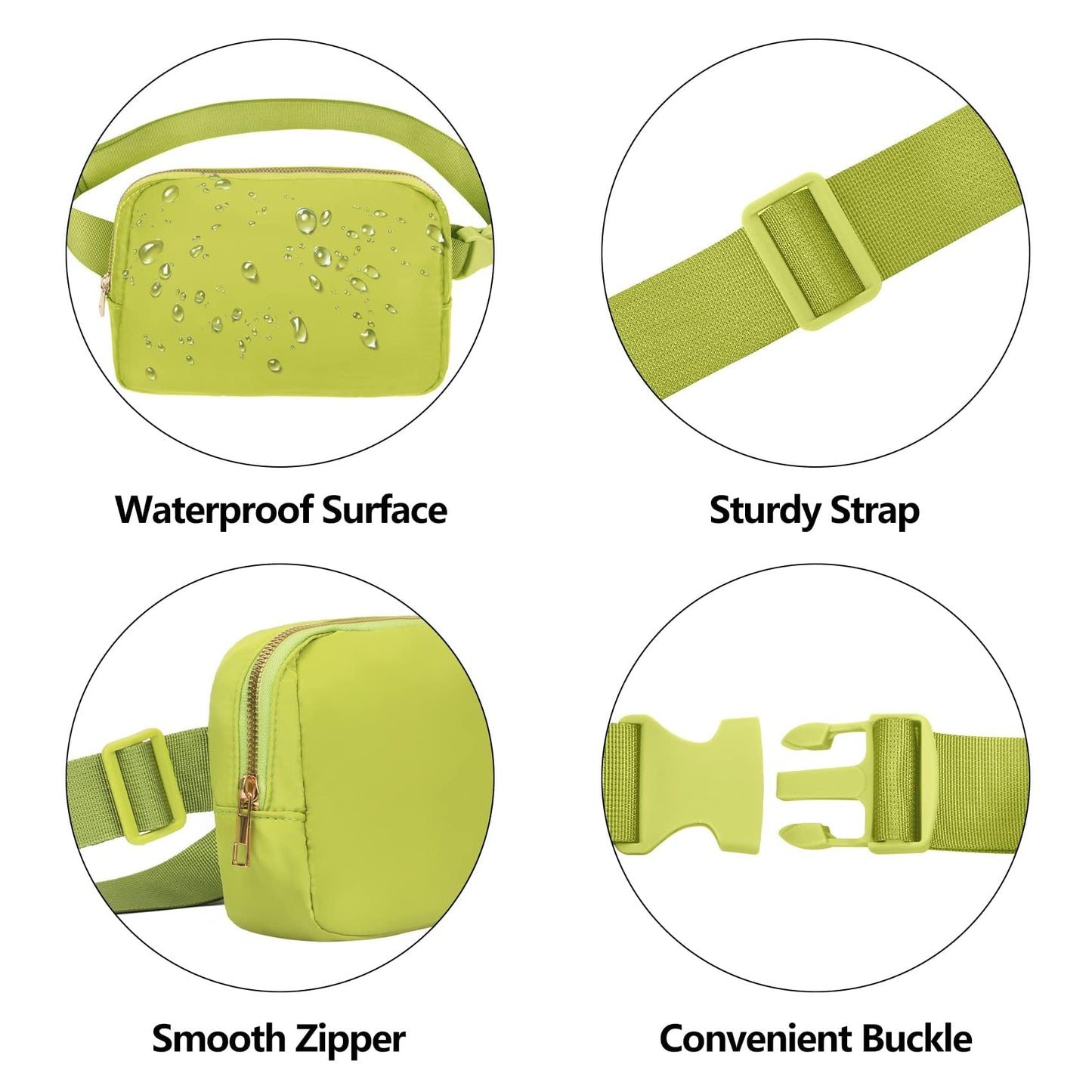 VOROLO Fanny Pack Christmas Gift For Women And Men Crossbody Bag Belt Bag Bum Bag with Adjustable Strap for Sports Black