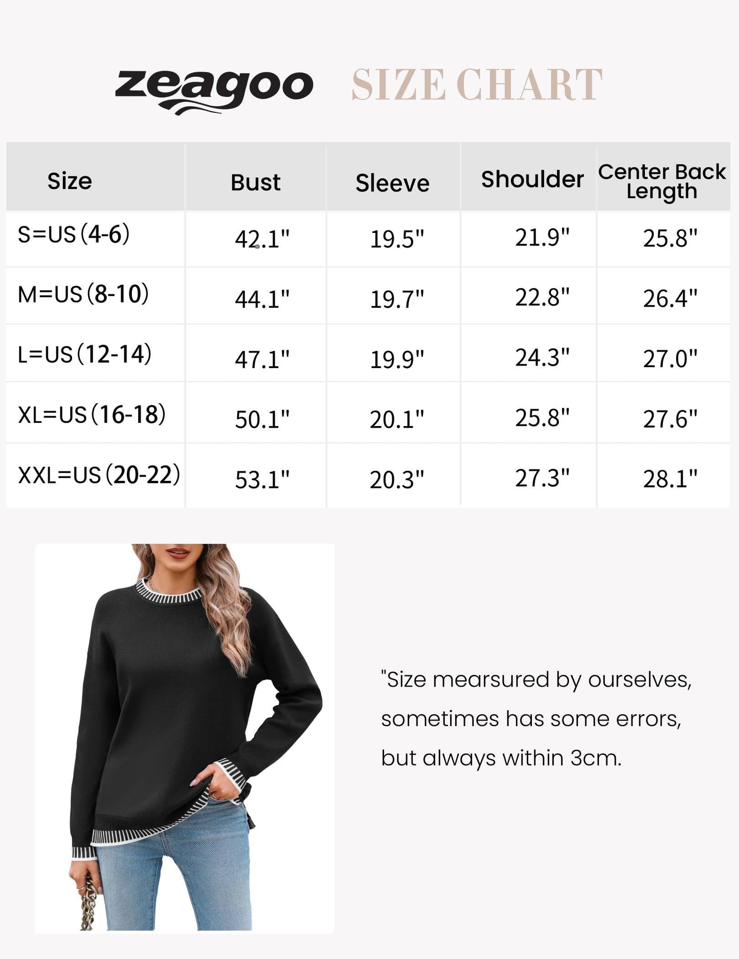 Womens Crewneck Pullover Sweater Long Sleeve Knit Side Slit