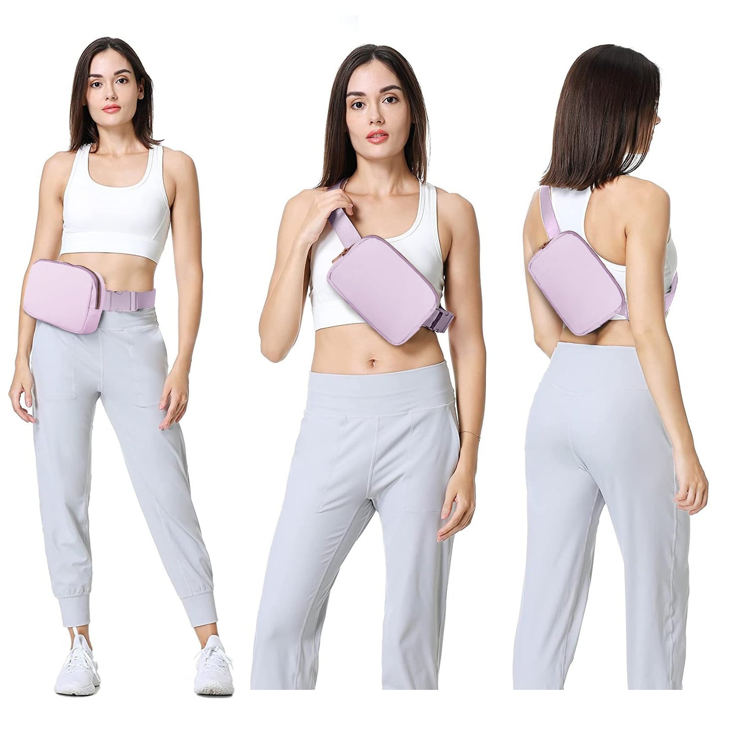 VOROLO Fanny Pack Christmas Gift For Women And Men Crossbody Bag Belt Bag Bum Bag with Adjustable Strap for Sports Black