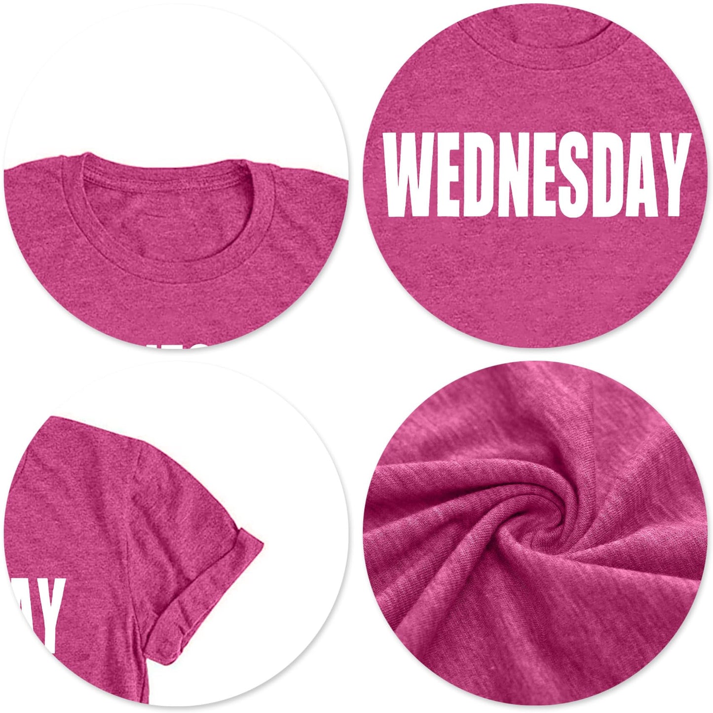 On Wednesday We Wear Pink Shirt Women Breast Cancer T Shirt Short Sleeve Print Tees Gifts for Girls Matching Outfits Top