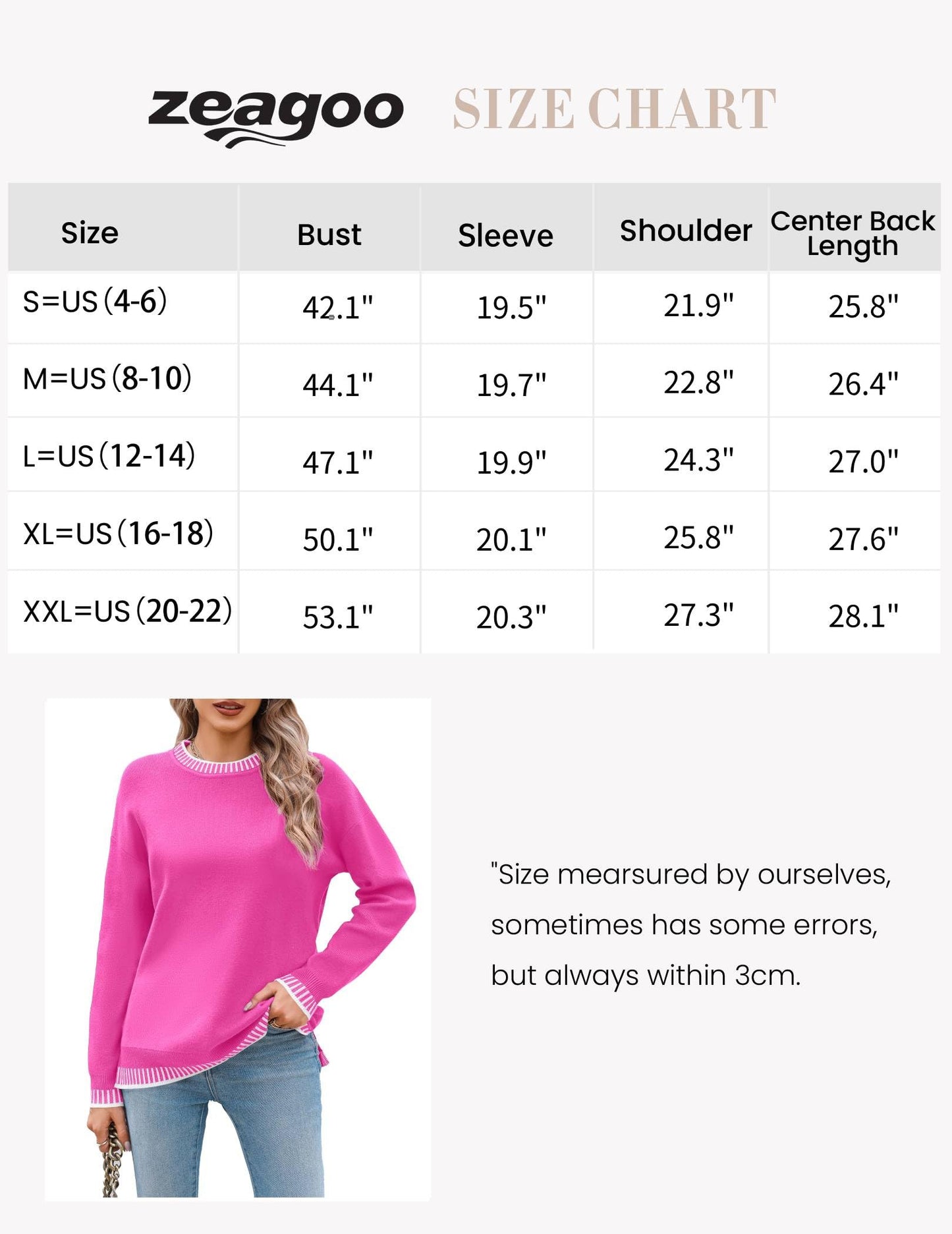 Womens Crewneck Pullover Sweater Long Sleeve Knit Side Slit