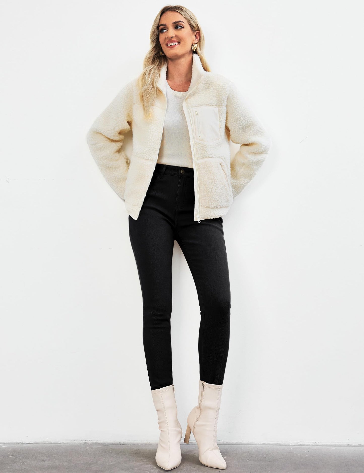 Vetinee Fleece Lined Jeans for Women High Waisted Skinny Winter Warm Slim Fit Thermal Jean Pants Stretchy Denim Jeggings