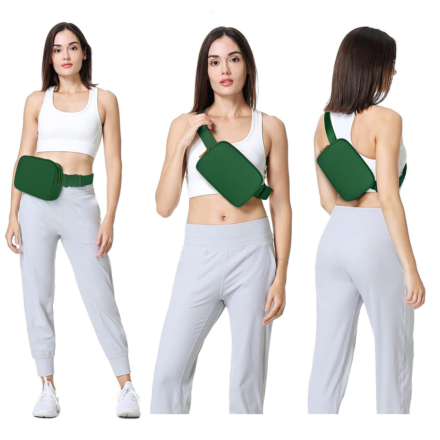 VOROLO Fanny Pack Christmas Gift For Women And Men Crossbody Bag Belt Bag Bum Bag with Adjustable Strap for Sports Black