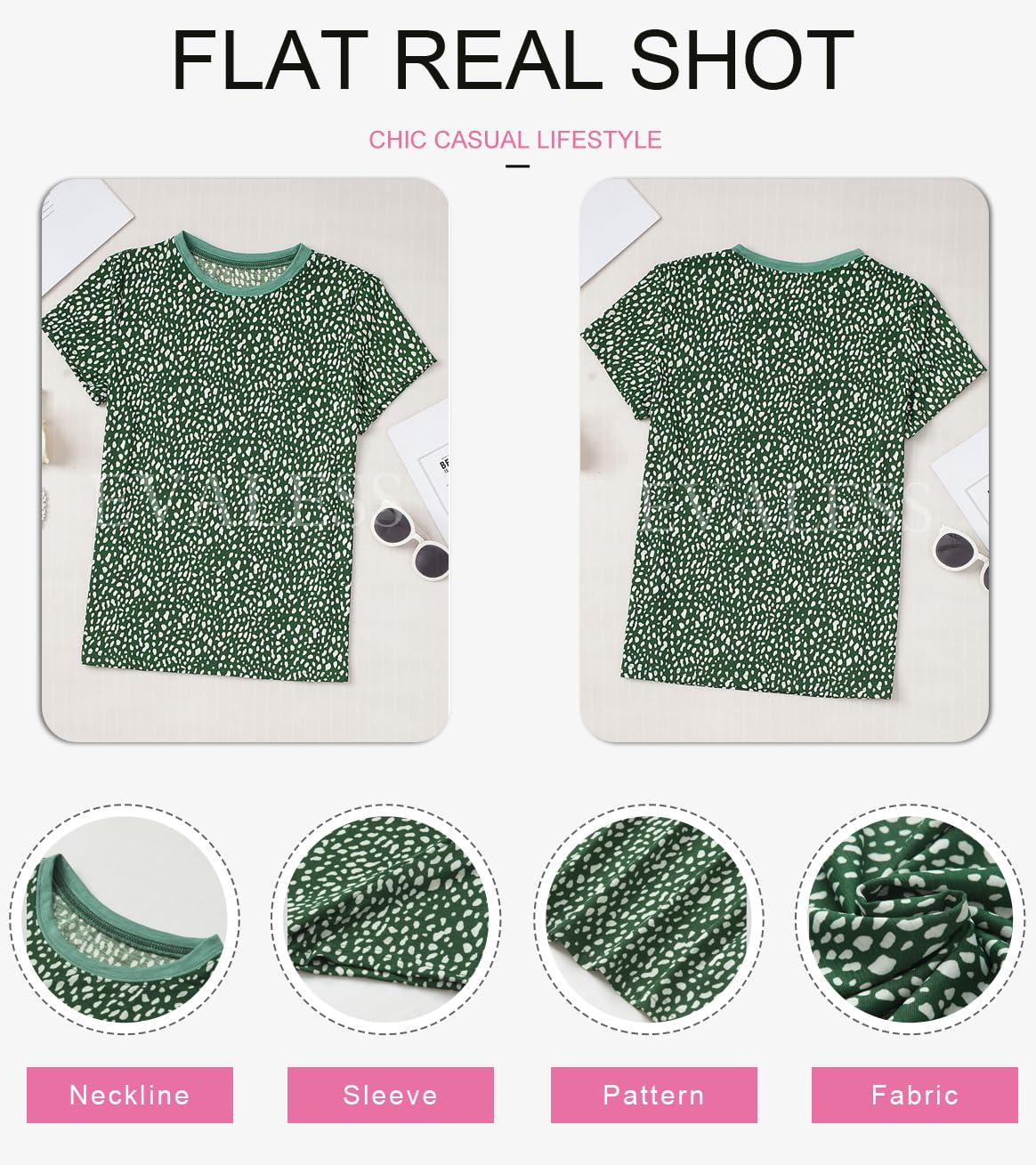 Womens Casual Polka Dot Tops Crewneck Short Sleeve T Shirts Fashion 2024 Spring Summer Loose Fit Shirts