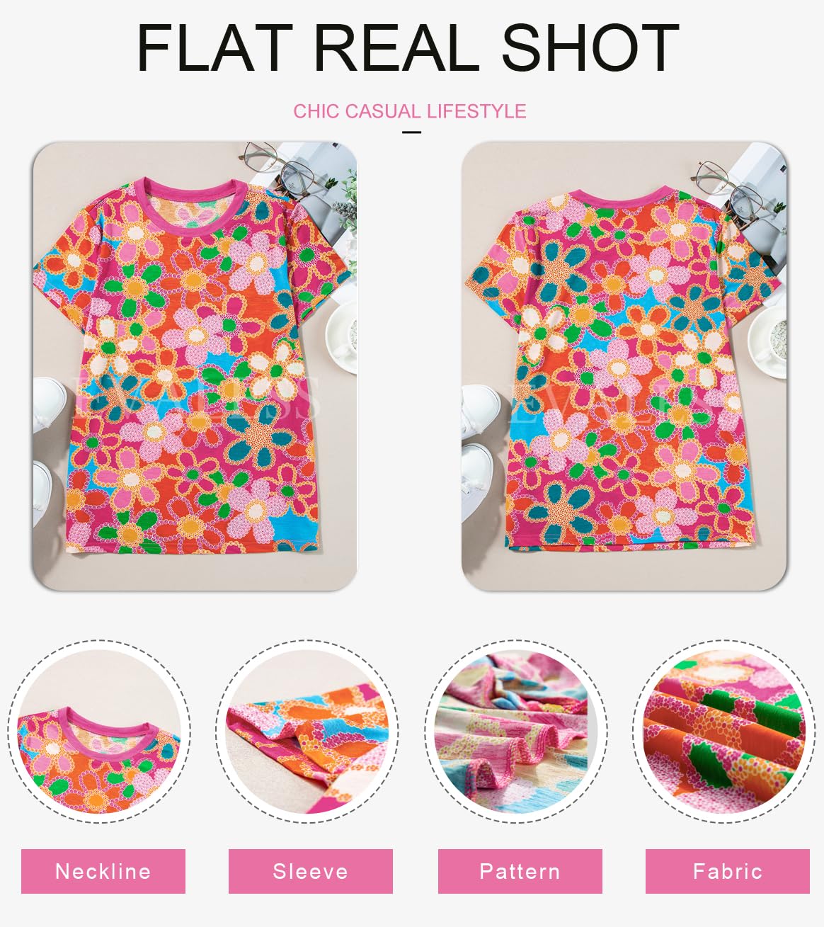 Womens Casual Polka Dot Tops Crewneck Short Sleeve T Shirts Fashion 2024 Spring Summer Loose Fit Shirts