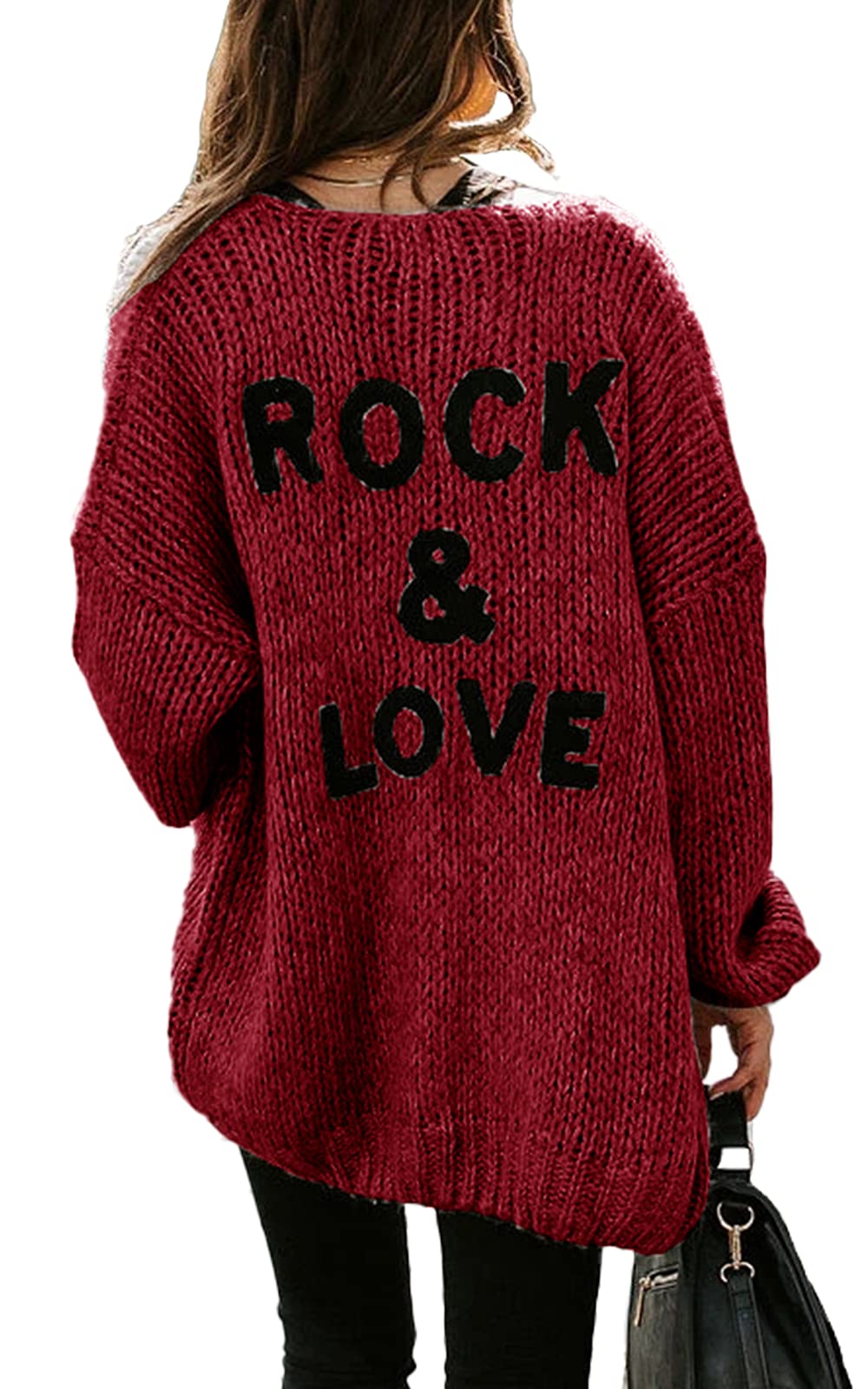 PRETTYGARDEN Women's Long Sleeve Open Front Knit Cardigans Sweaters Soft Loose Draped Coat Outerwear