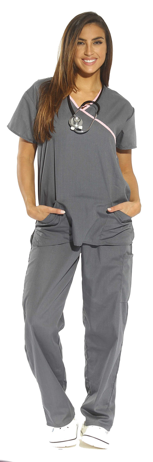 Just Love Women's Scrub Sets Medical Scrubs (Mock Wrap)