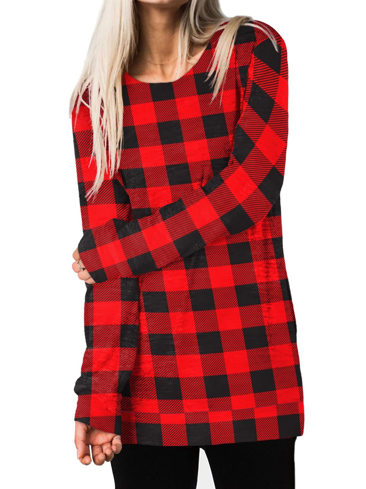Womens Casual Sweatshirts Long Sleeve Shirts Oversized With Pocket Tunic Tops
