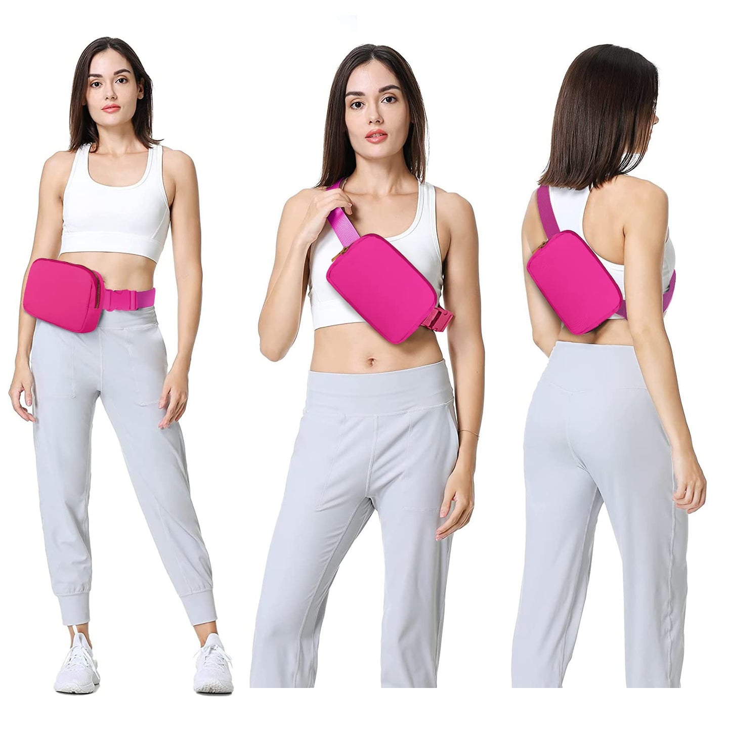 VOROLO Fanny Pack Christmas Gift For Women And Men Crossbody Bag Belt Bag Bum Bag with Adjustable Strap for Sports Black