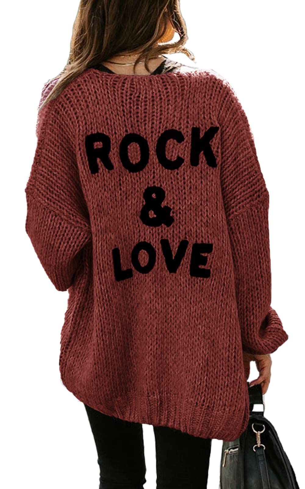 PRETTYGARDEN Women's Long Sleeve Open Front Knit Cardigans Sweaters Soft Loose Draped Coat Outerwear