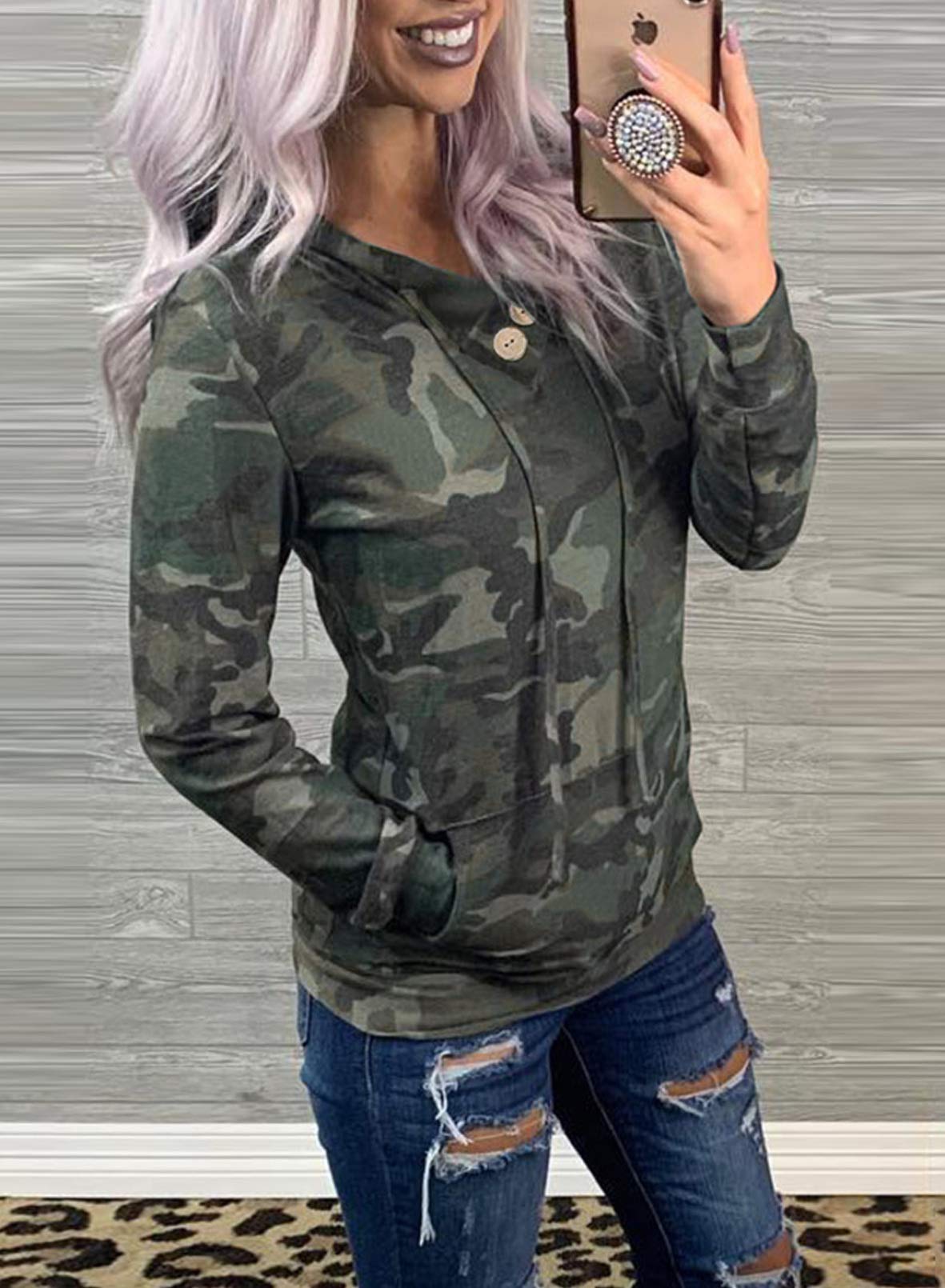 Women's Casual Long Sleeve Hoodies Sweatshirts Drawstring Pullover Tunic Tops With Pockets