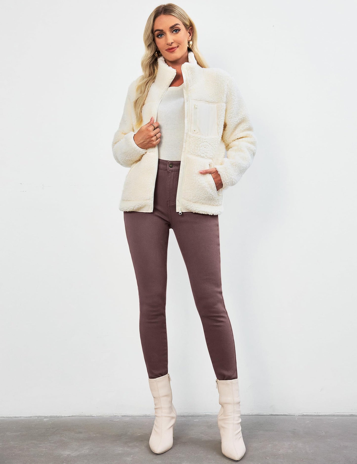 Vetinee Fleece Lined Jeans for Women High Waisted Skinny Winter Warm Slim Fit Thermal Jean Pants Stretchy Denim Jeggings