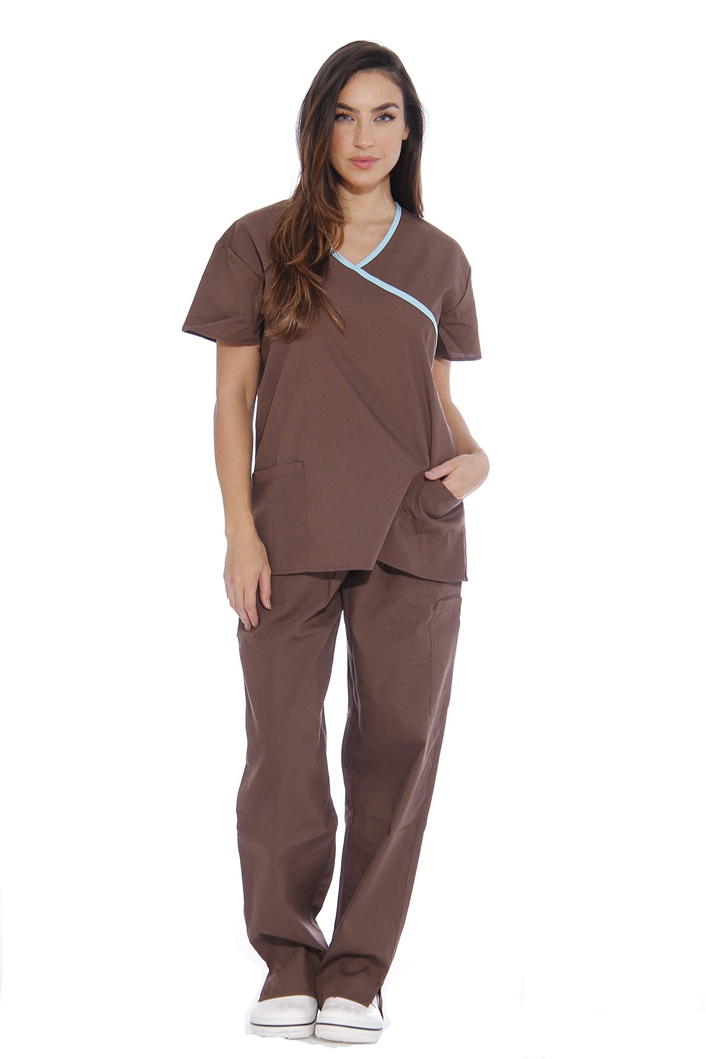 Just Love Women's Scrub Sets Medical Scrubs (Mock Wrap)