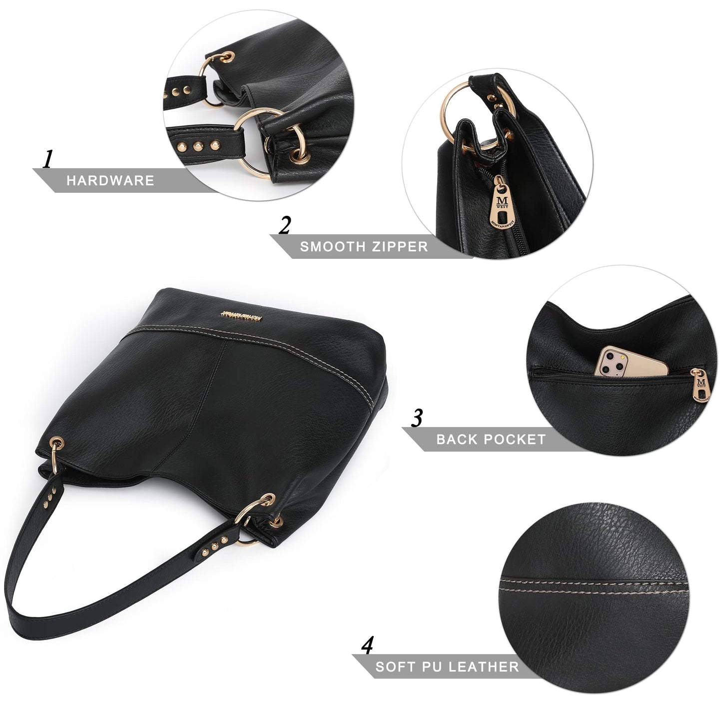 Hobo Bag Purses and Handbags for Women Top Handle Handbags with Zipper
