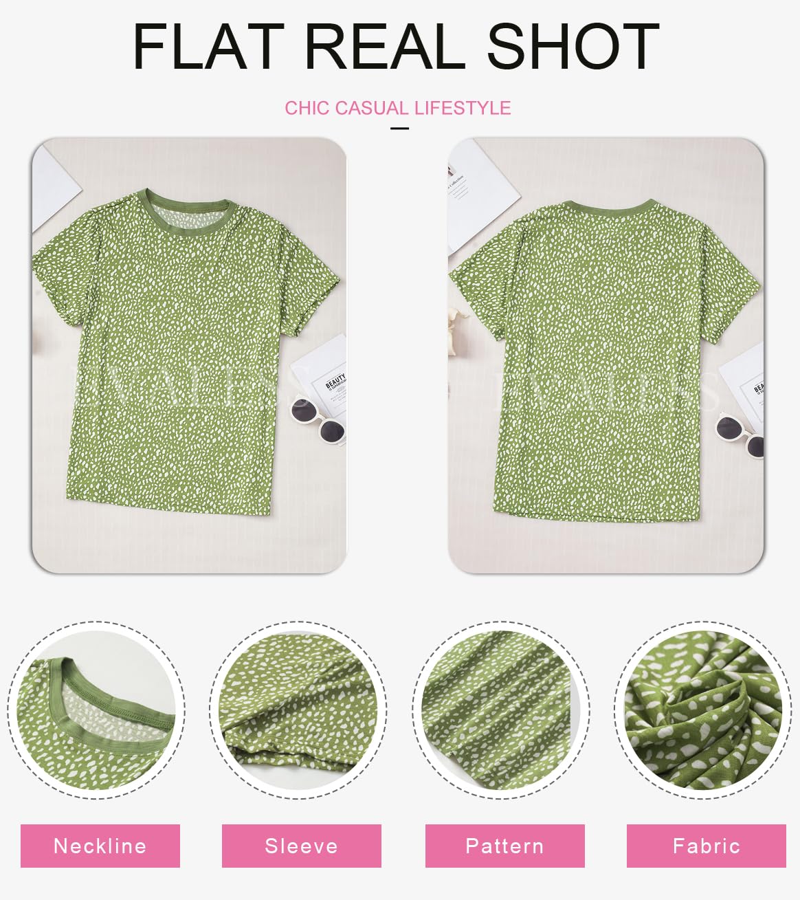 Womens Casual Polka Dot Tops Crewneck Short Sleeve T Shirts Fashion 2024 Spring Summer Loose Fit Shirts