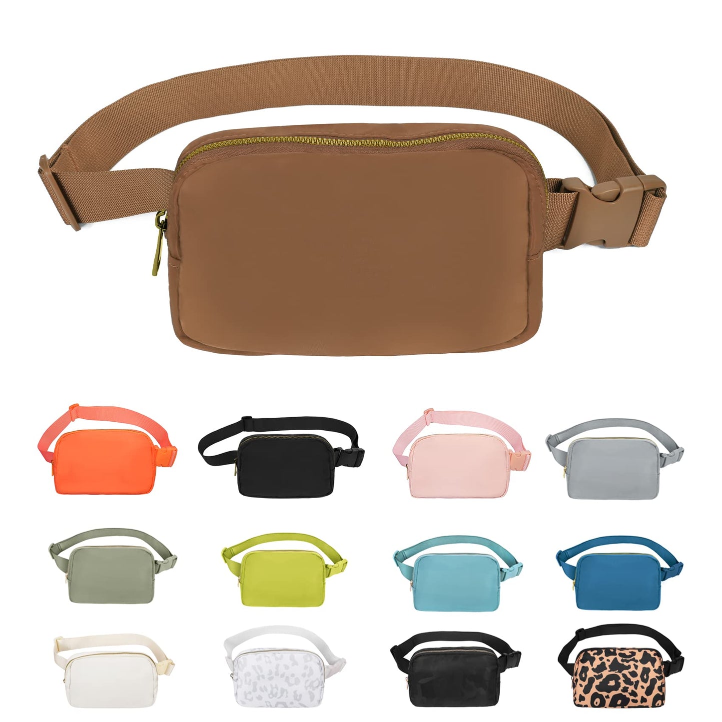 VOROLO Fanny Pack Christmas Gift For Women And Men Crossbody Bag Belt Bag Bum Bag with Adjustable Strap for Sports Black